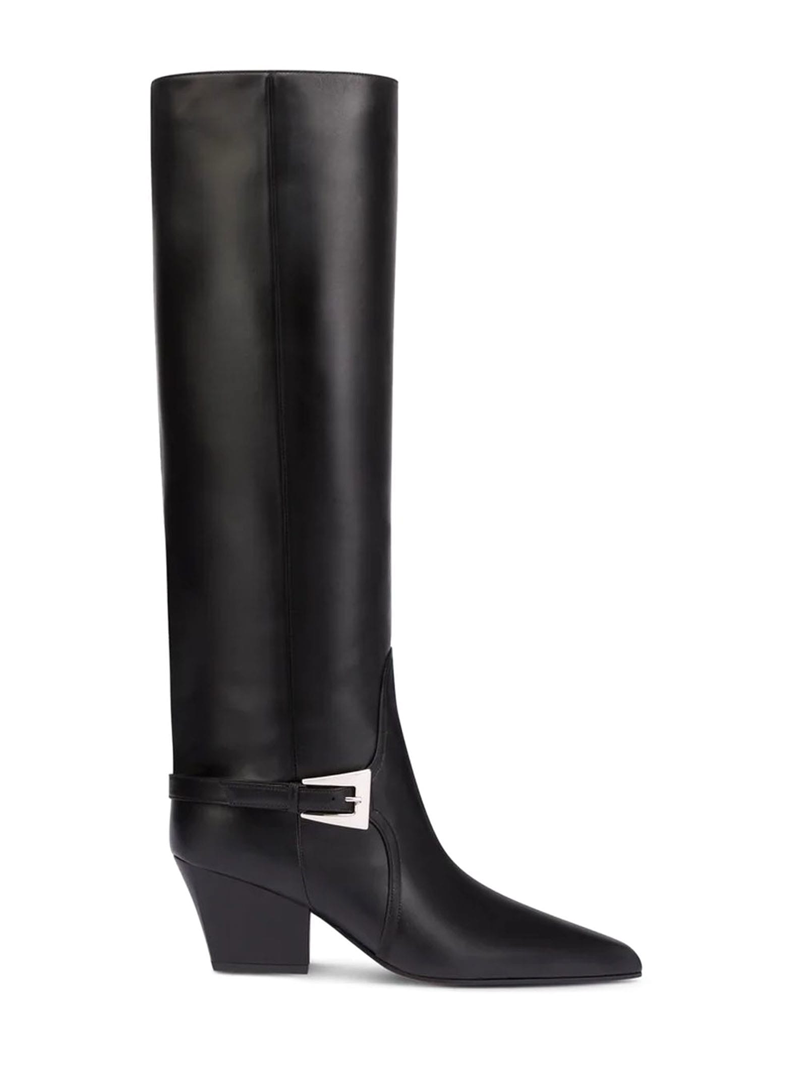 Paris Texas Black Calf Leather Jane Boots