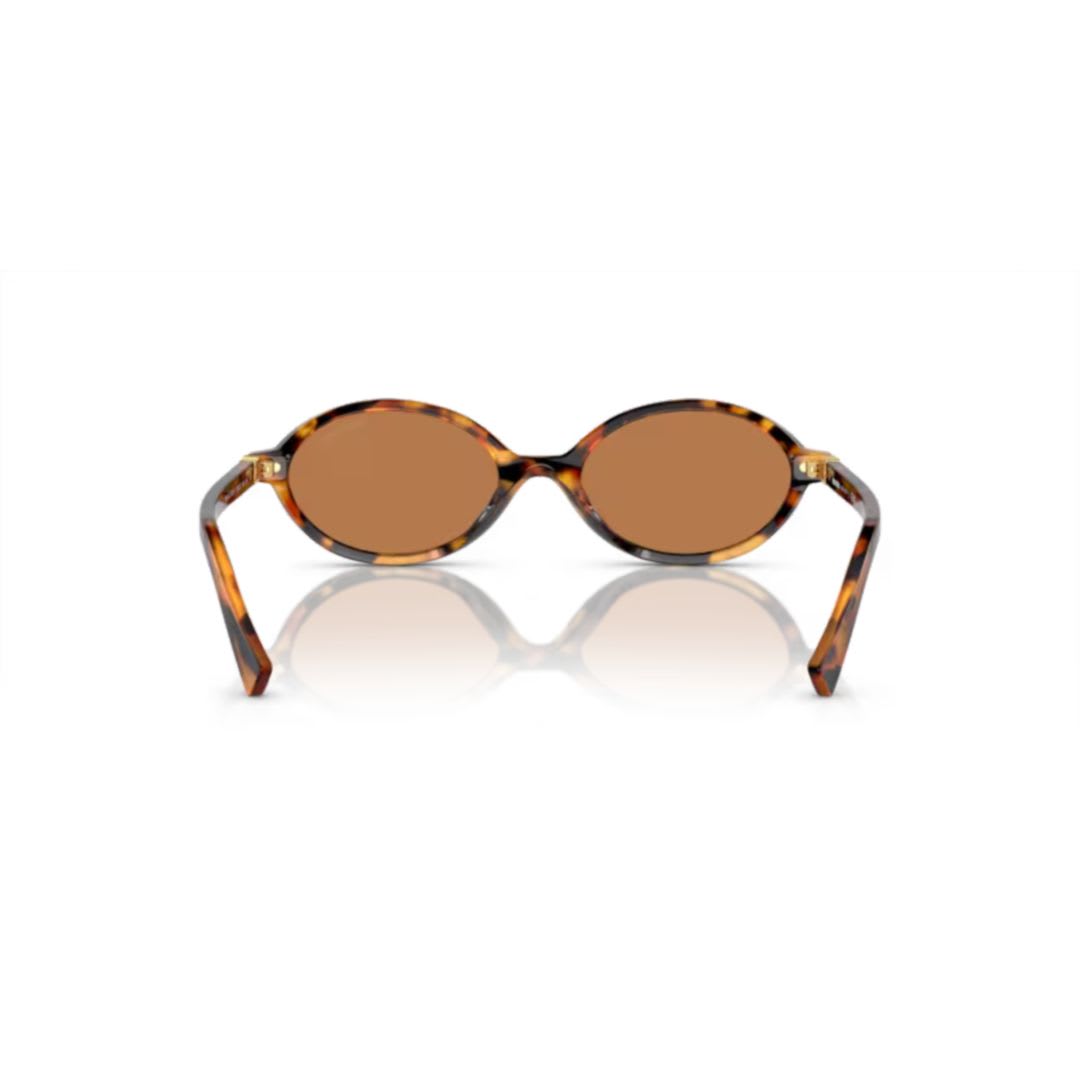 Miu Miu Tortoiseshell-effect Oval-frame Sunglasses