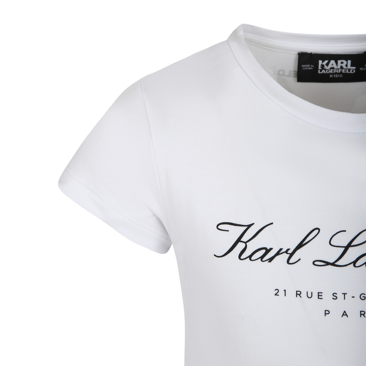 Shop Karl Lagerfeld White T-shirt For Girl With Logo In Bianco