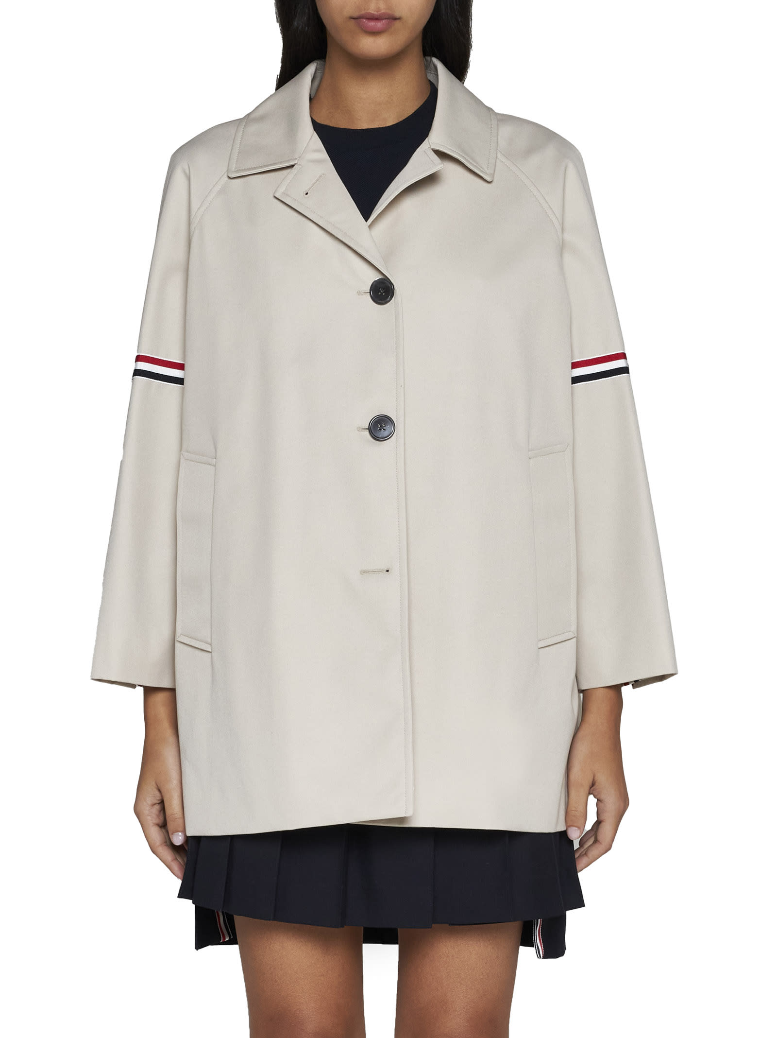 Thom Browne Coats Beige In Brown