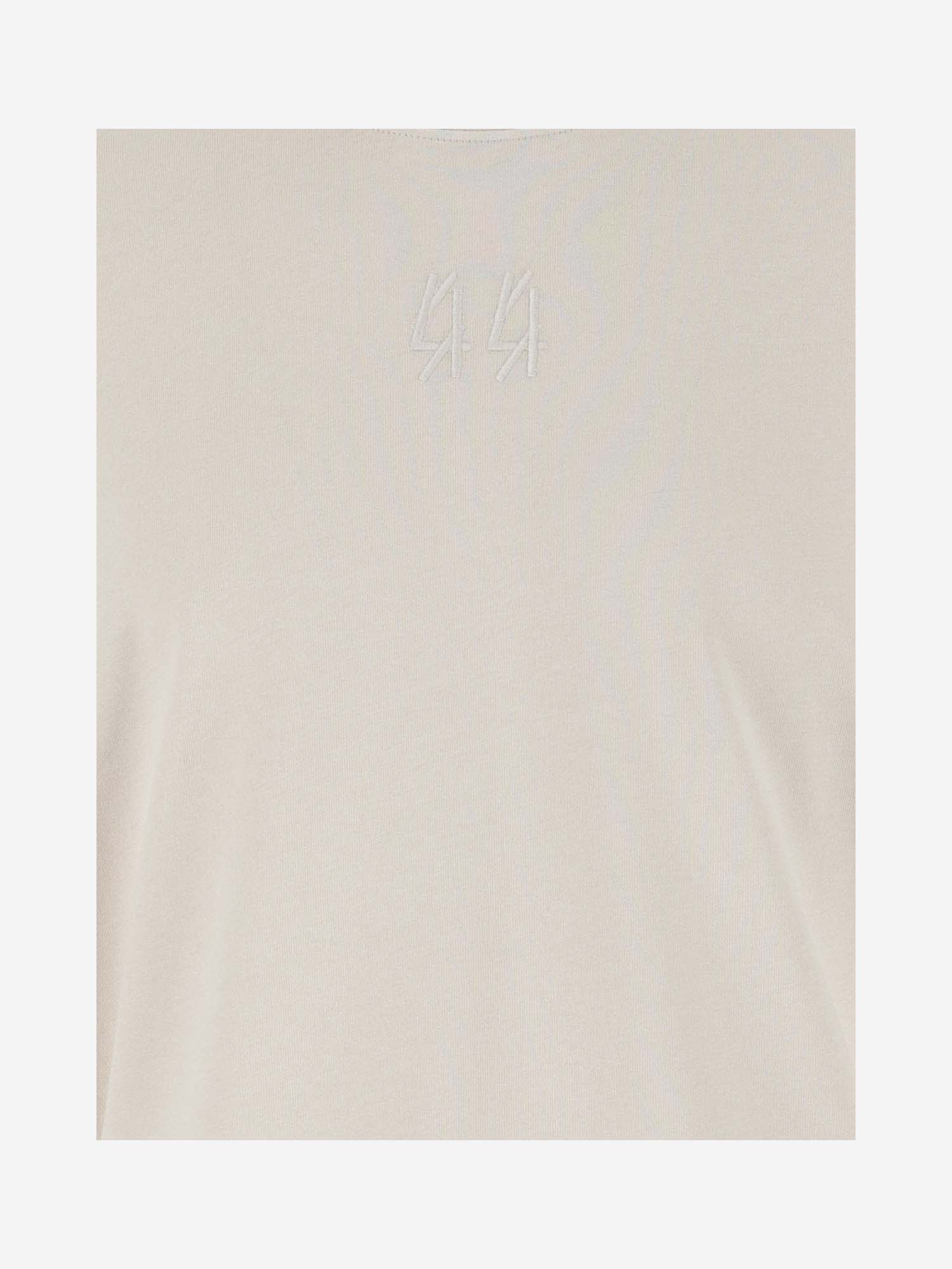 Shop 44 Label Group Cotton T-shirt With Graphic Print And Logo T-shirt In Dirty White