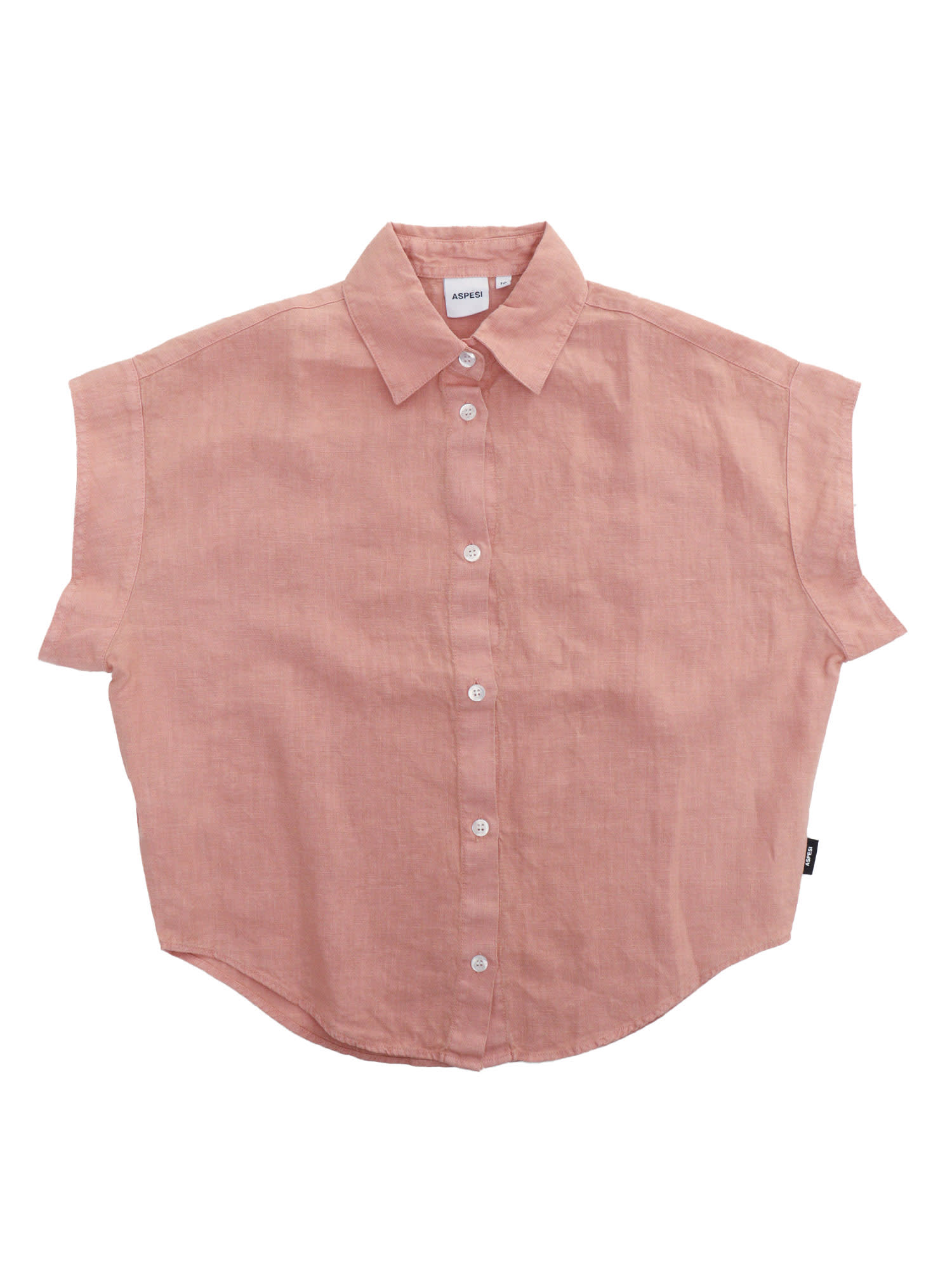 Aspesi Linen Shirt In Pink