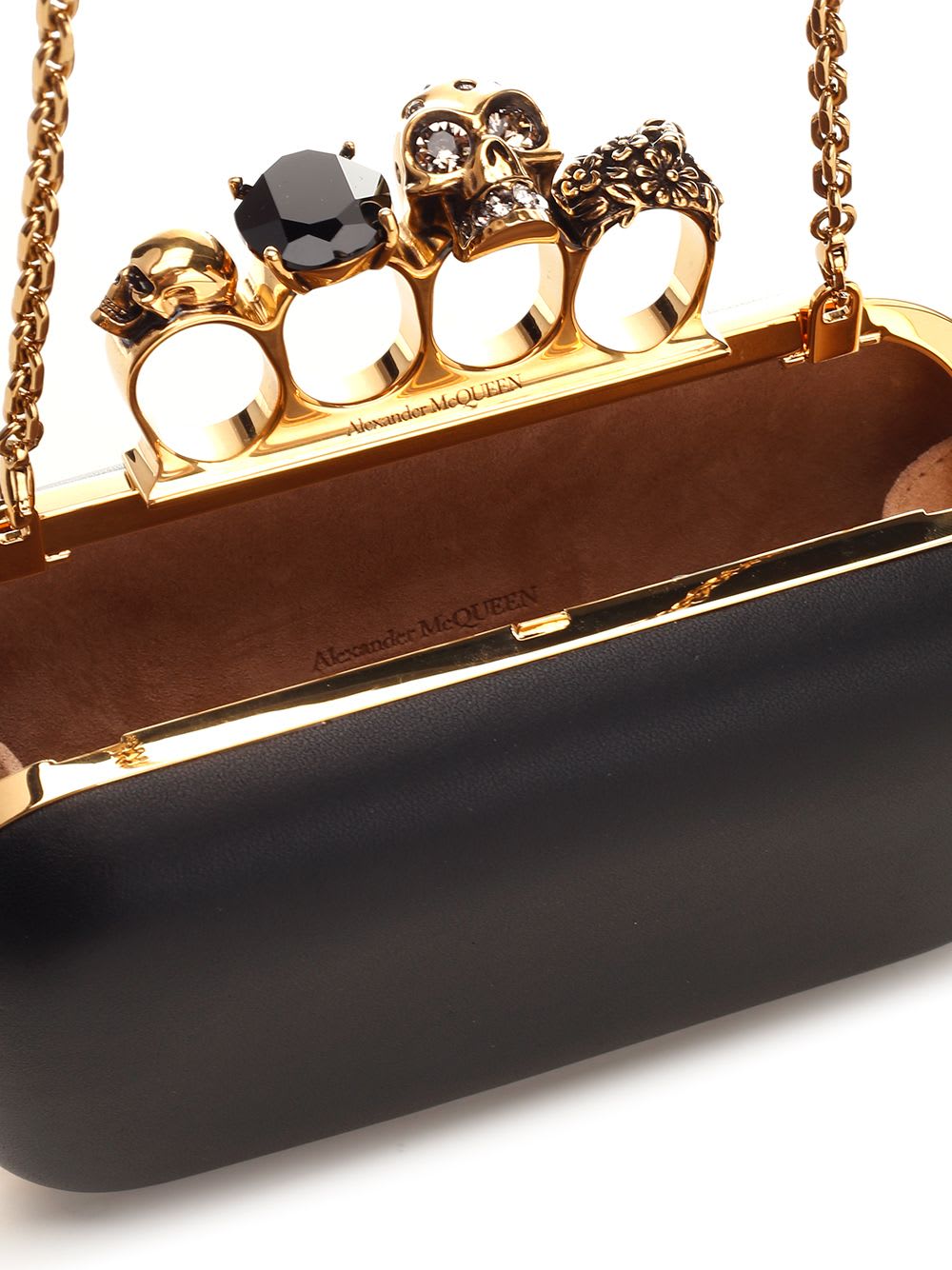 Shop Alexander Mcqueen The Knuckle Clutch In Black