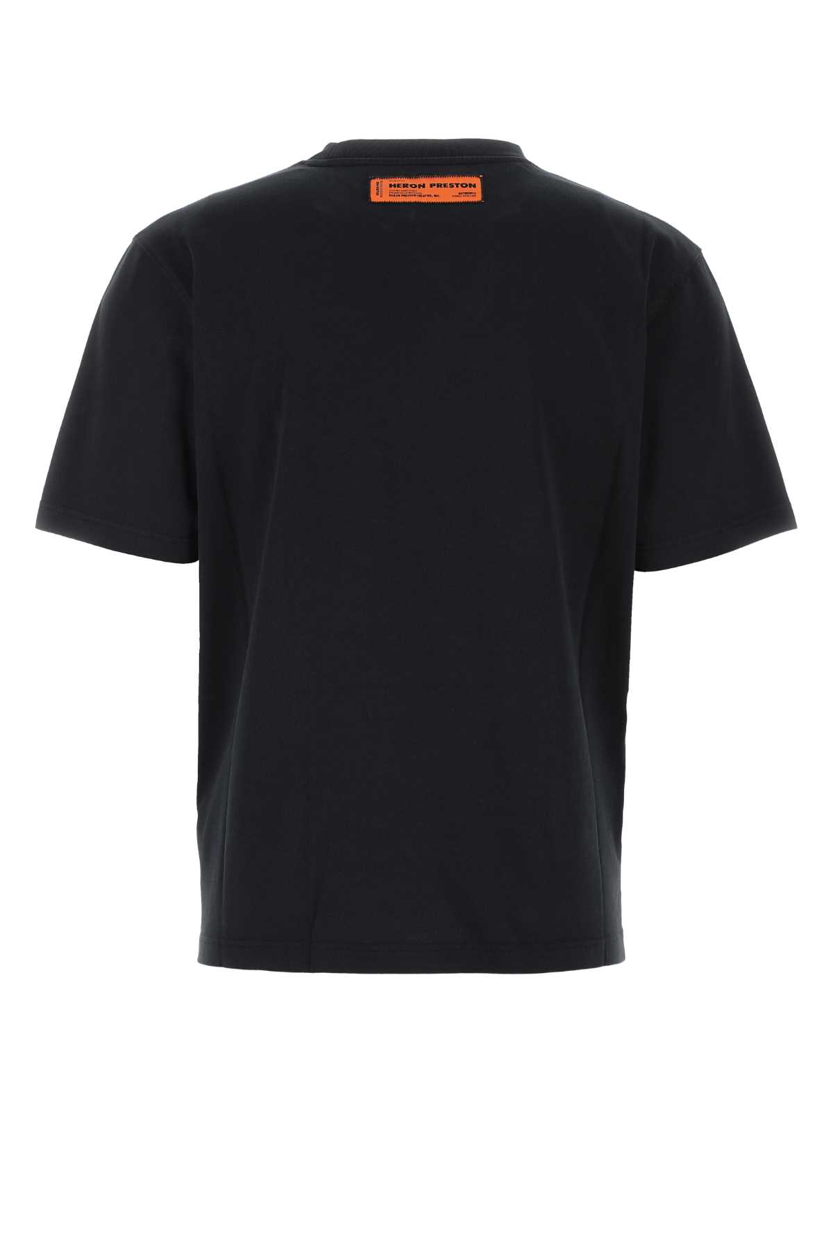 Heron Preston Black Cotton Oversize T-shirt In Blackwhite