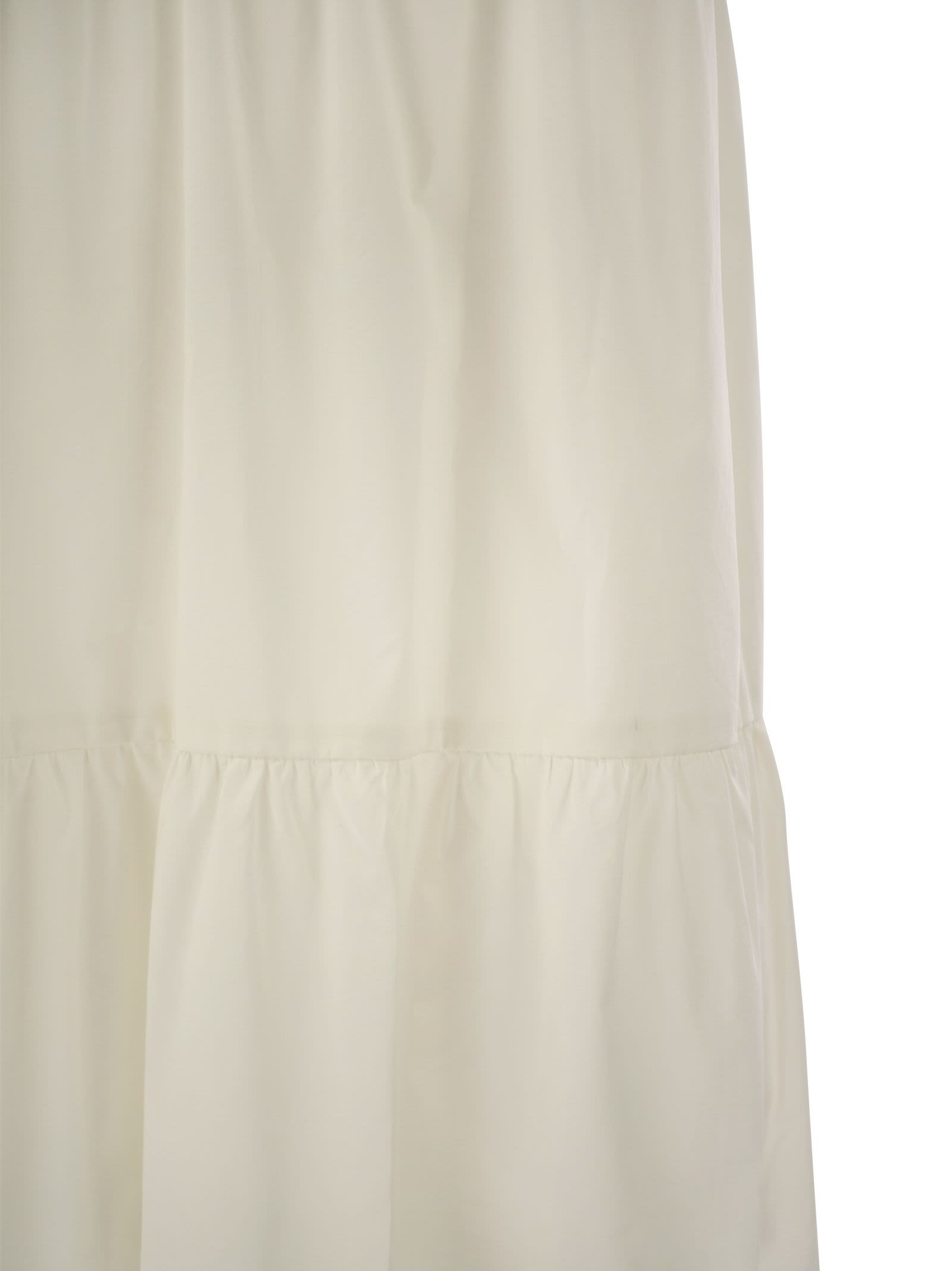 Shop Woolrich Pure Cotton Poplin Dress In Plaster White