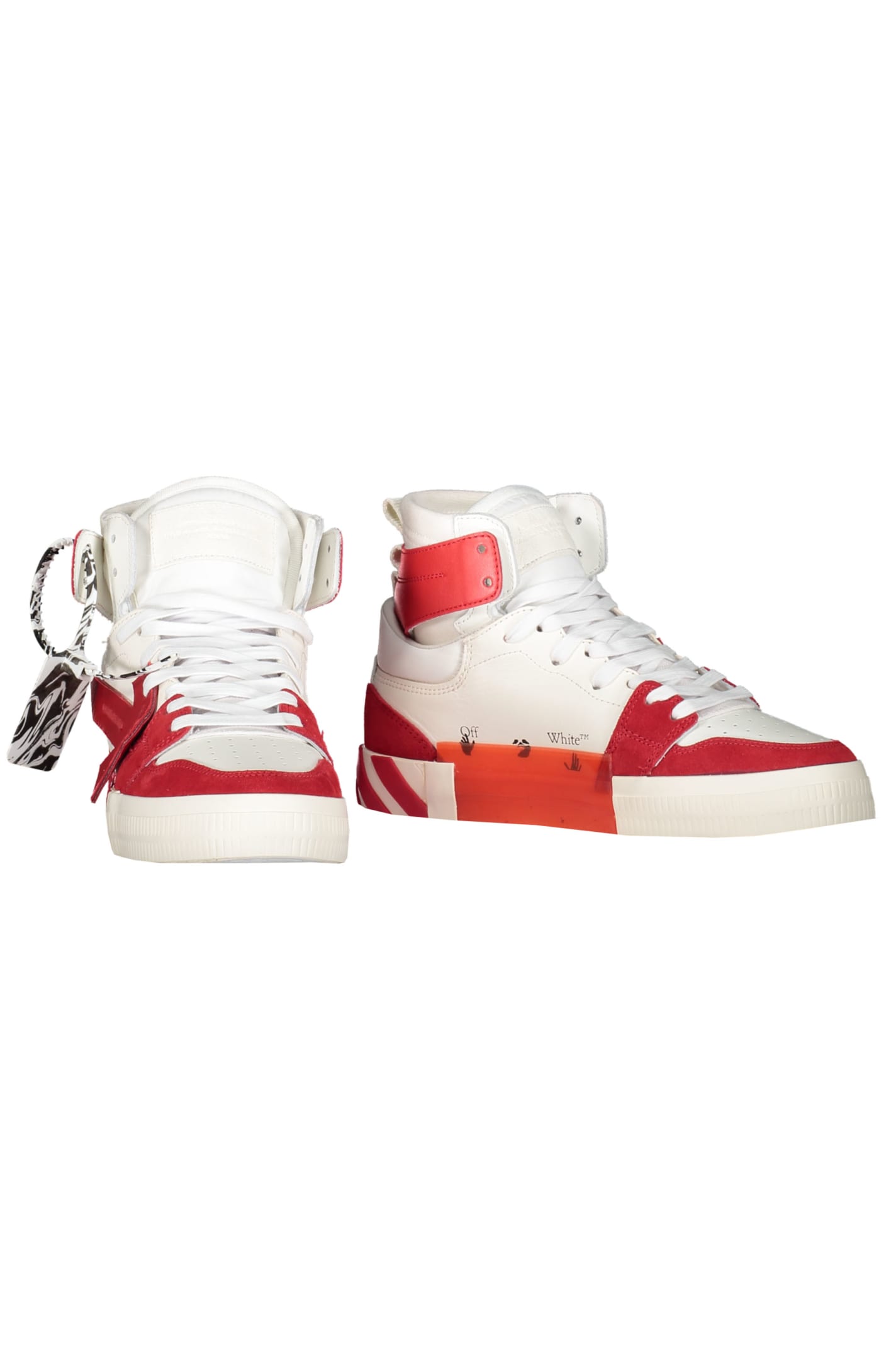 Shop Off-white Vulcanized High-top Sneakers In Red