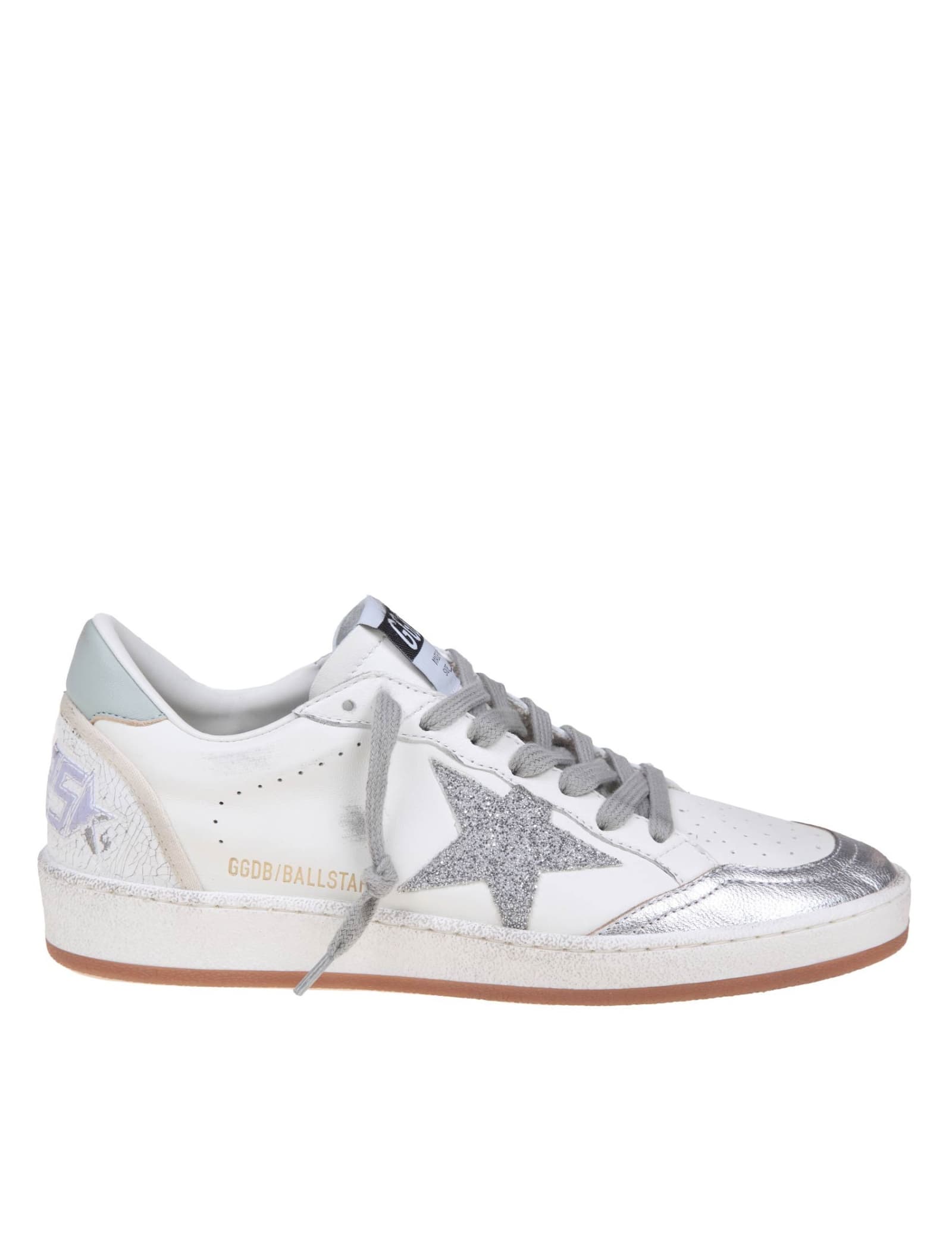 Golden Goose Ball-star Sneakers In White/silver