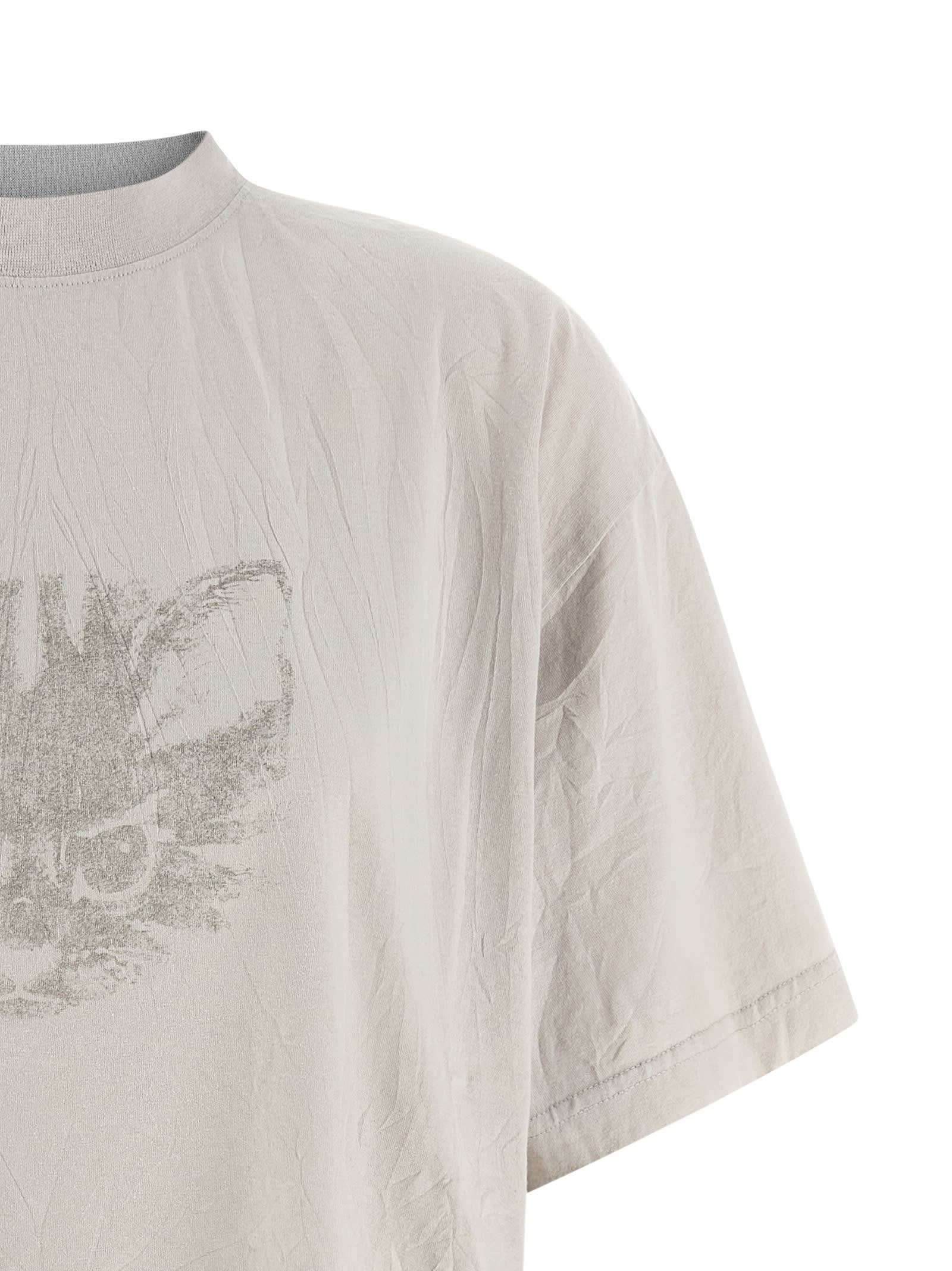 Balenciaga Cat Graphic Relaxed Fit T-shirt In Gray