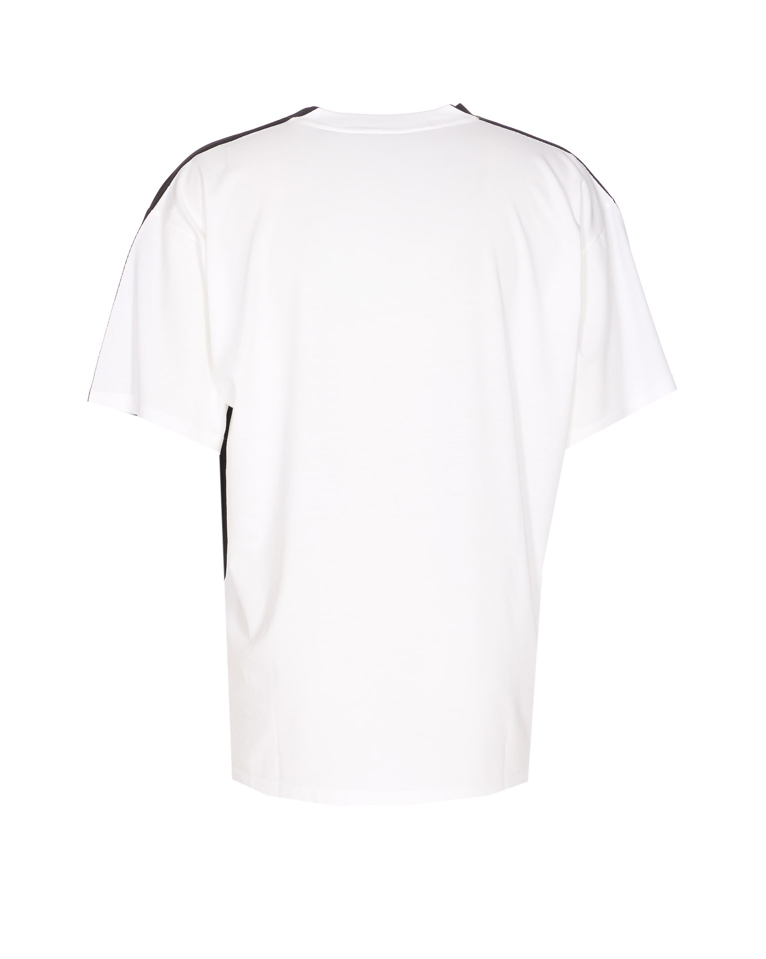 Mm6 Maison Margiela Two-tone Crewneck Short Sleeve T-shirt In Black