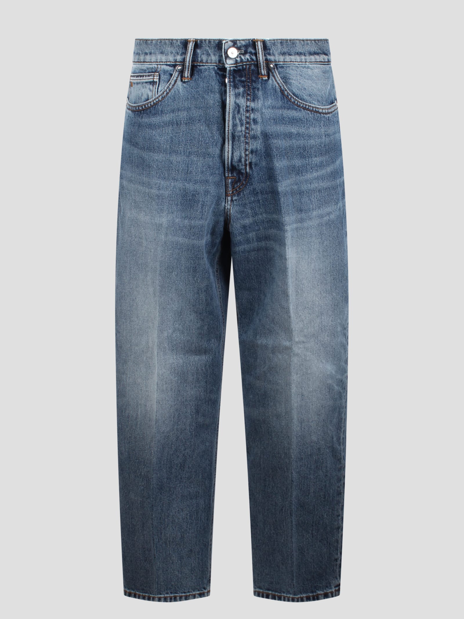 Shop Nine In The Morning Icaro Carrot 5 Pocket Denim Pant In Blue