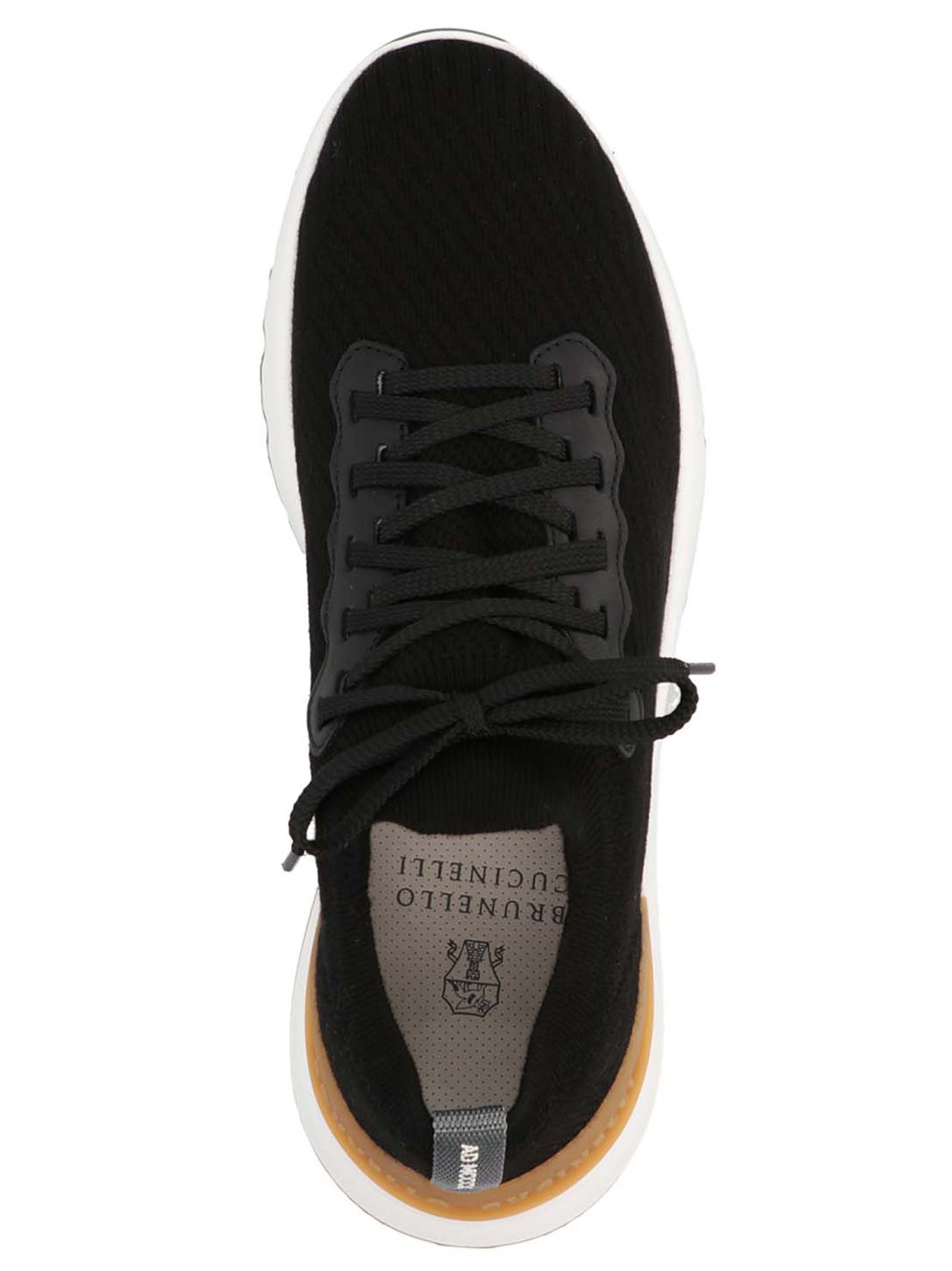 Shop Brunello Cucinelli Logo Knit Sneakers