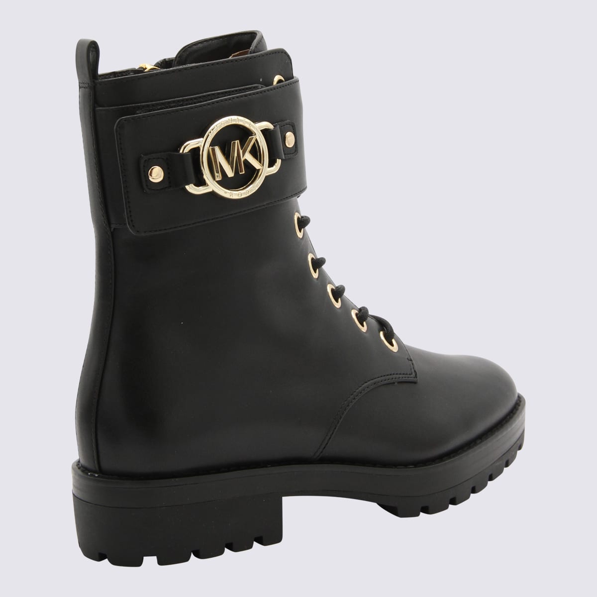 Shop Michael Michael Kors Black Leather Rory Lace Up Boots