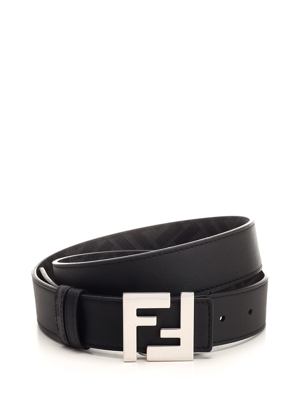 Fendi Reversible Ff Belt In Black
