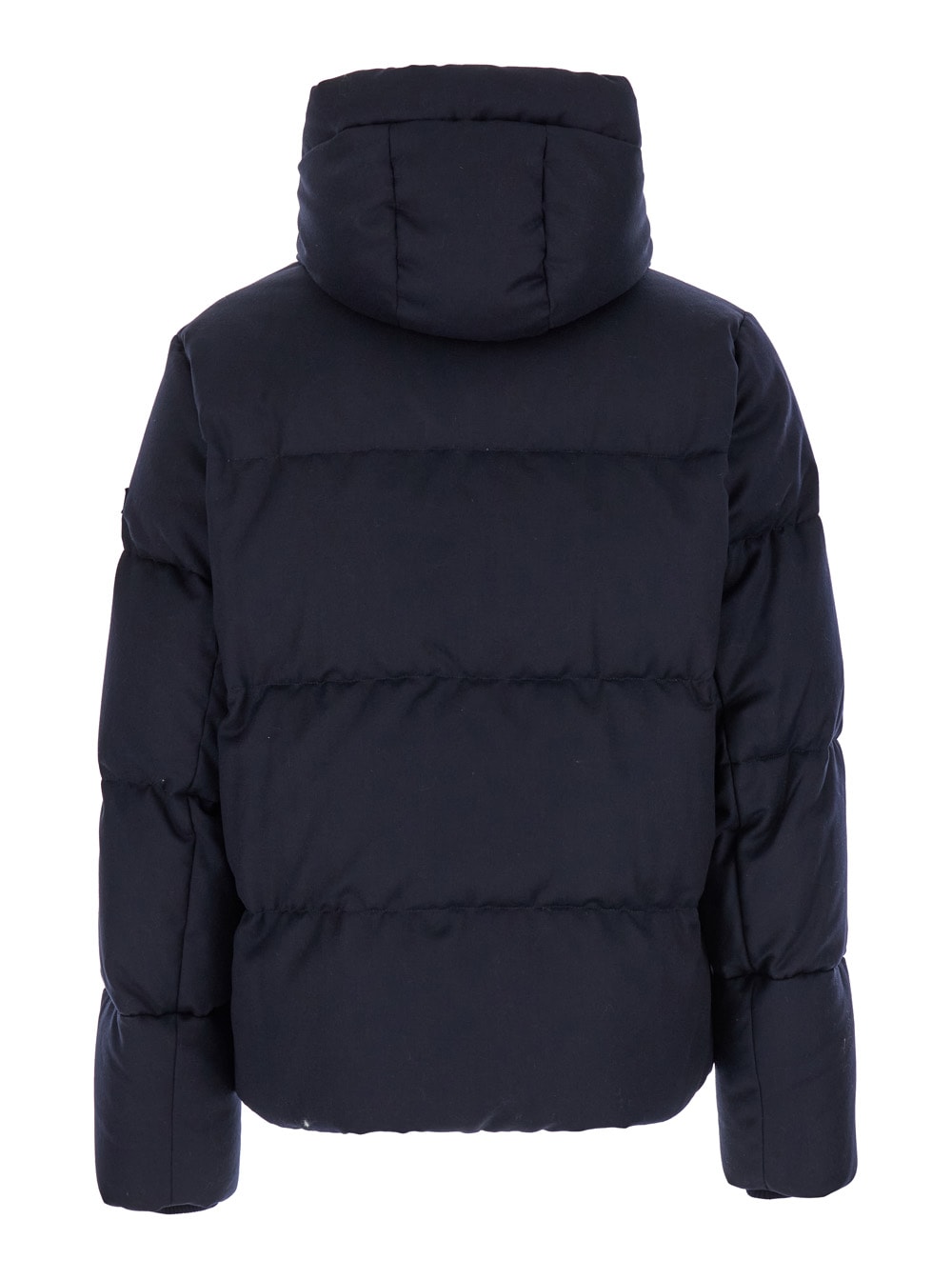 Tatras 'antoldo' Blue Down Jacket With Hood And Logo Patch In Blu