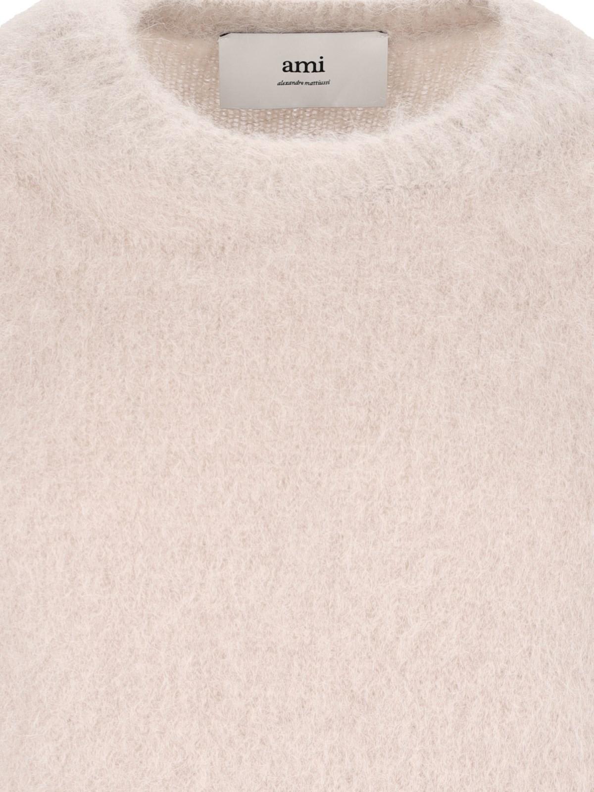 Shop Ami Alexandre Mattiussi Basic Sweater In Brown