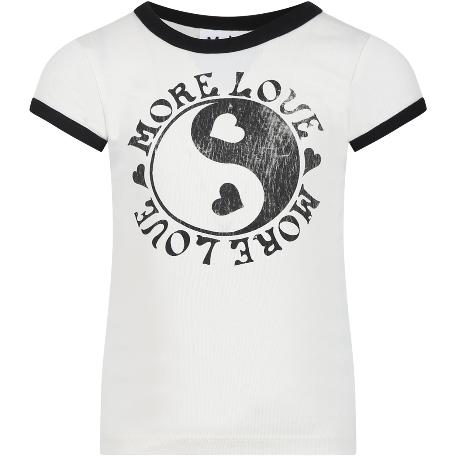 Molo Kids' White T-shirt For Girl With Print And Writing