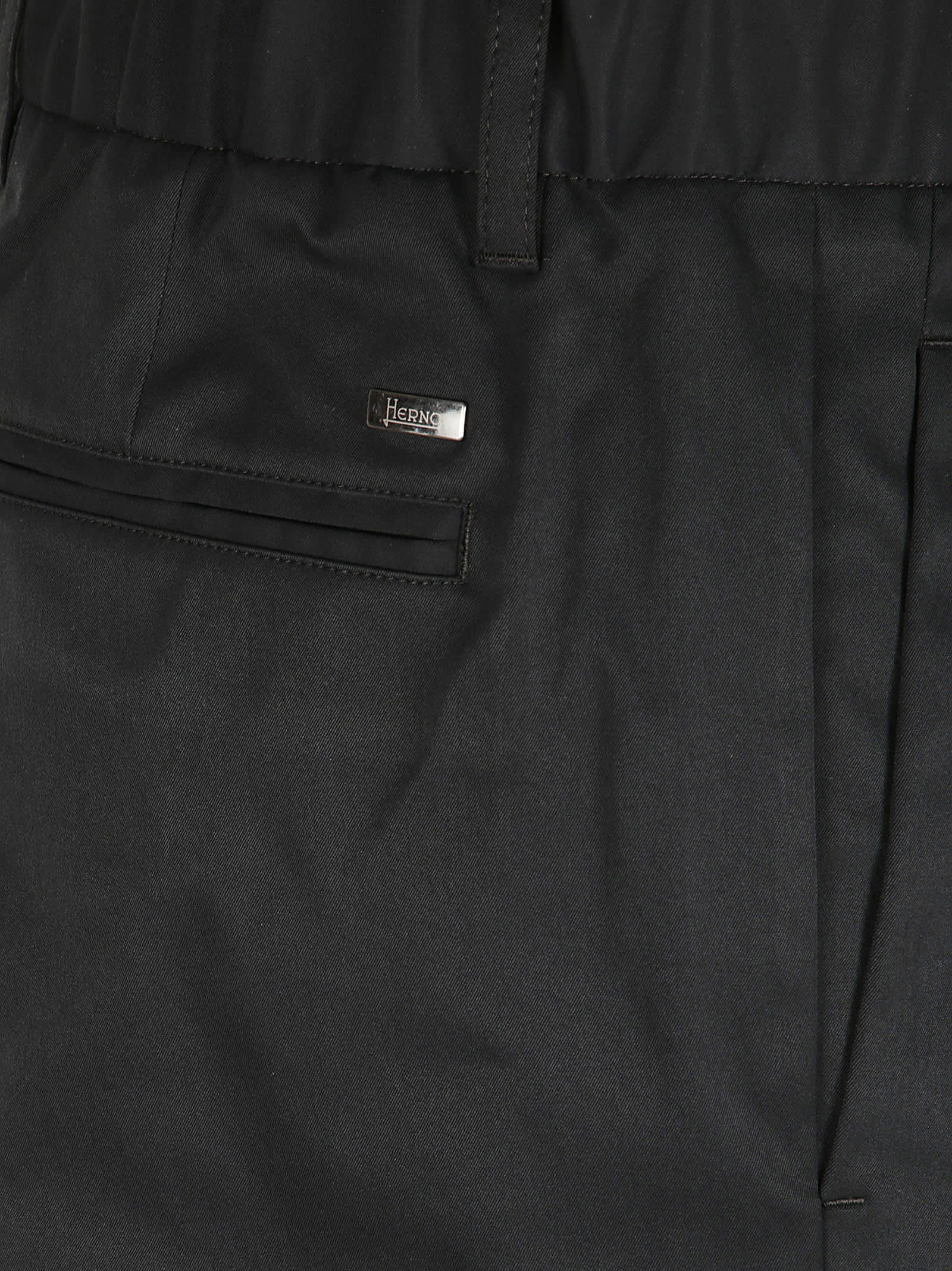 Herno Cotton Feel Trousers In Black