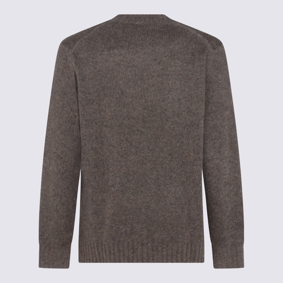 Nn07 Soft Textured Crewneck Sweater With Ribbed Cuffs In Brown
