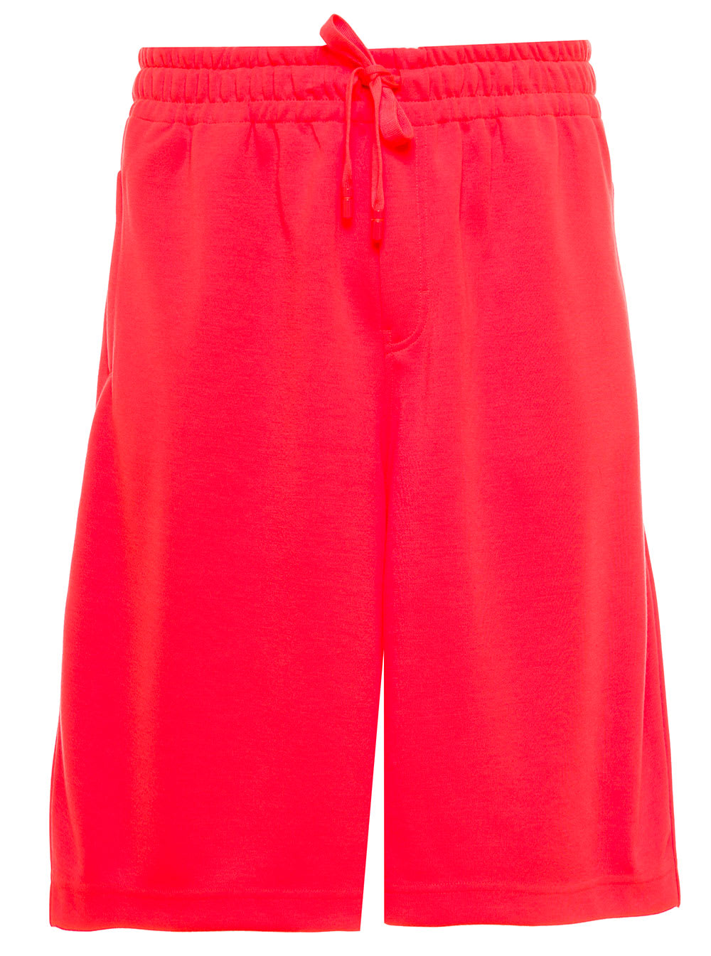 Dolce & Gabbana Dcole & Gabbana Mans Red Jersey Bermuda Shorts With Logo