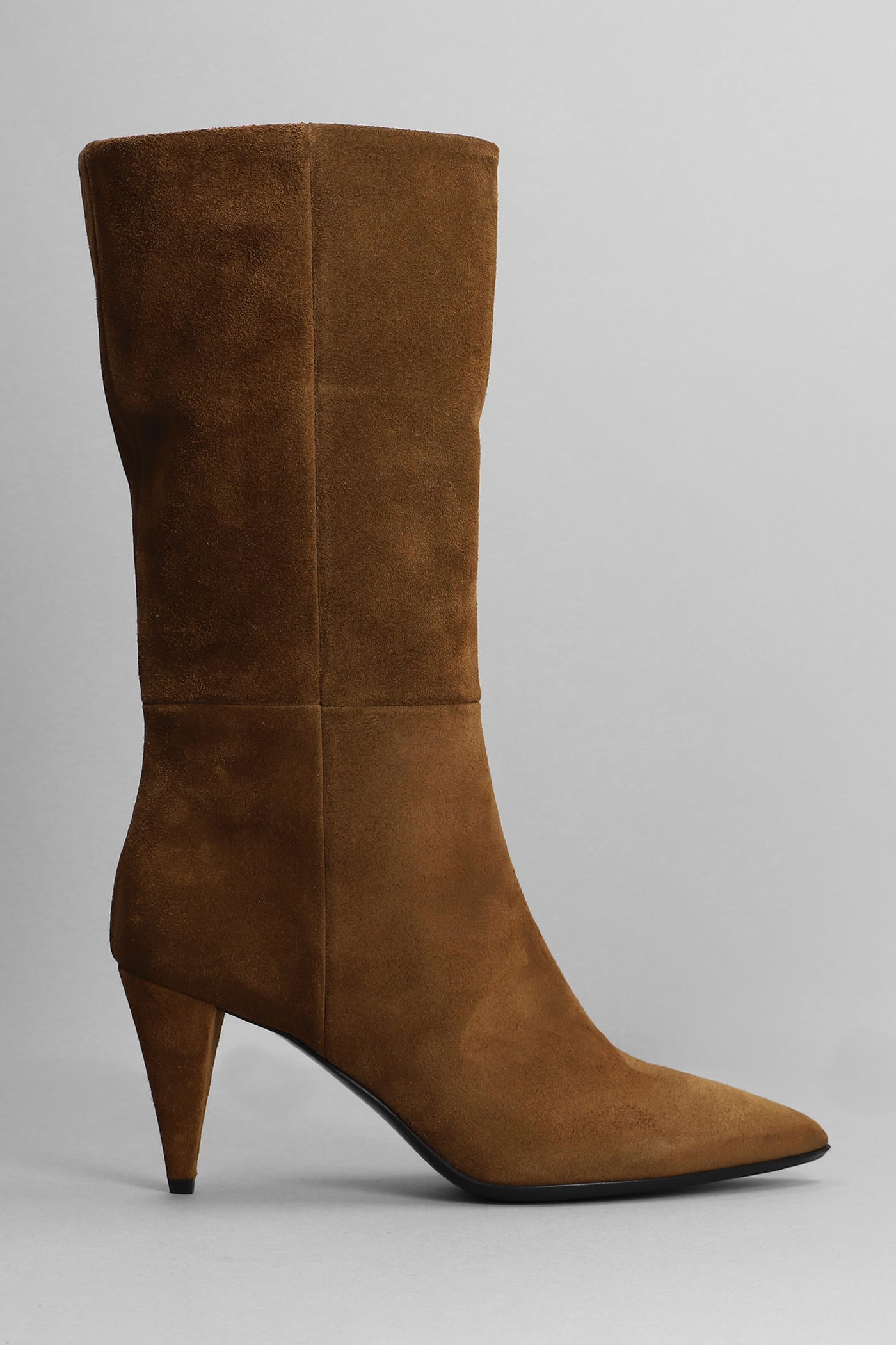 Strategia High Heels Ankle Boots In Leather Color Suede