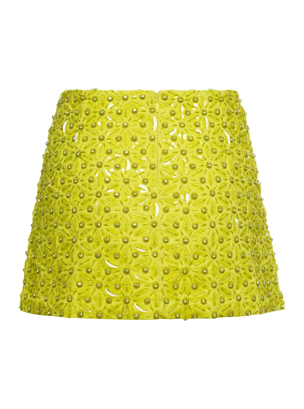 Shop Des Phemmes Embroidery Mini Skirt In Yellow
