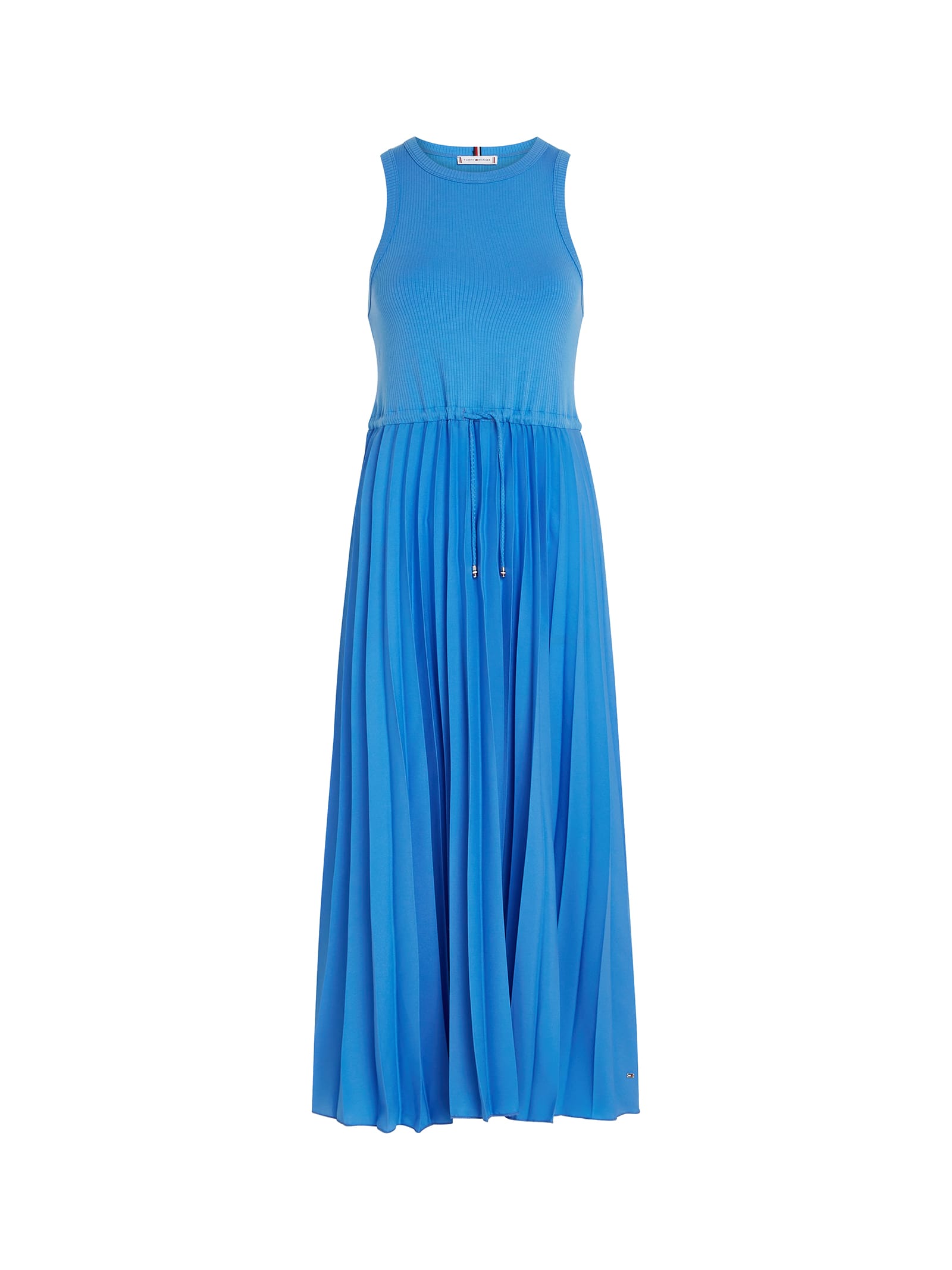 Tommy Hilfiger Sleeveless Midi Dress With Pleated In Blue Spell