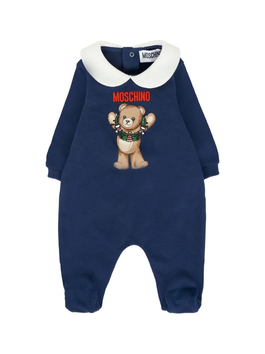 Moschino Babygrow Bodysuit In Blue