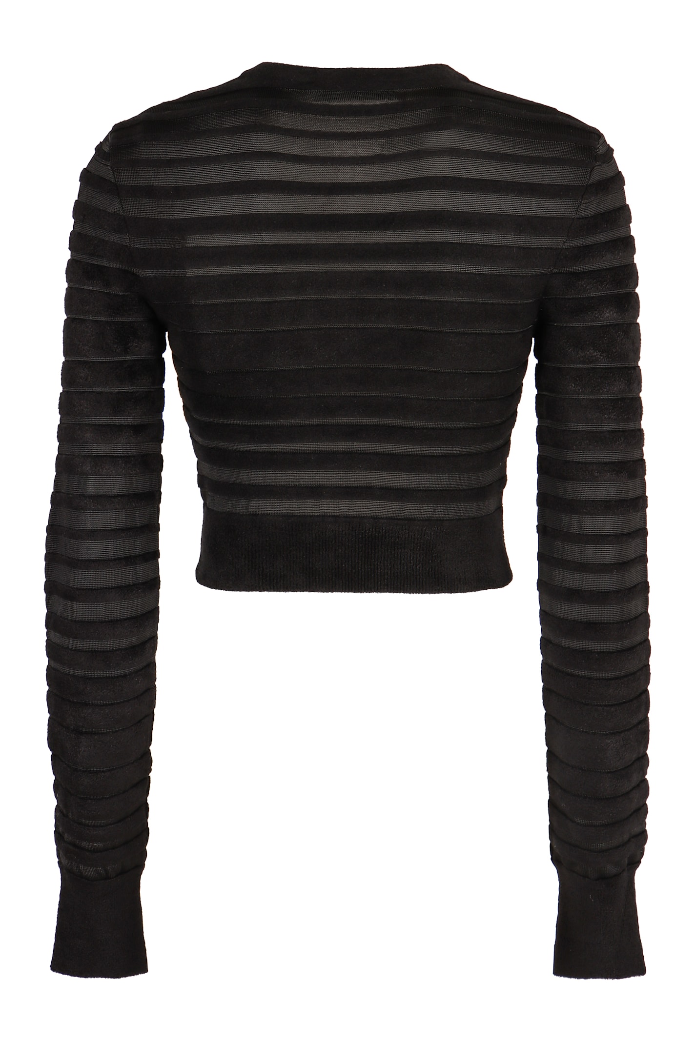 Shop Nina Ricci Knitted Crop Top In Black