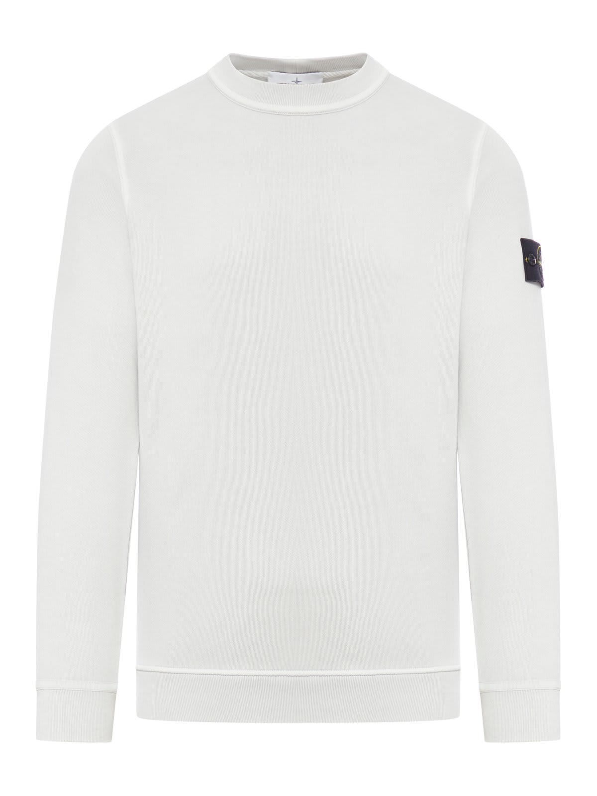 Shop Stone Island Logo Patch Crewneck Sweatshirt In Grey