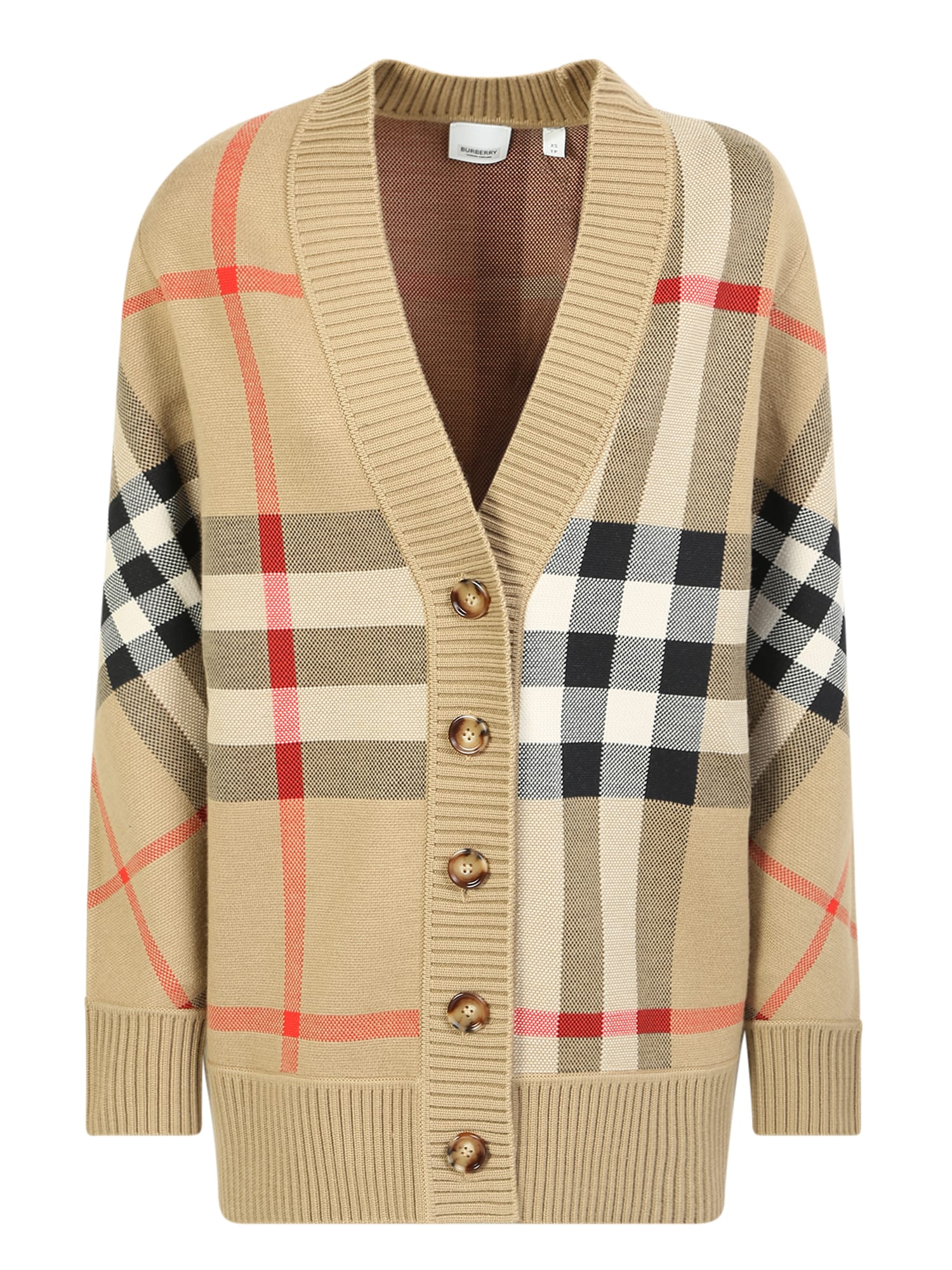 Burberry Merino Wool Pullover With The Unmistakable Vintage Check Motif Reproduced In Jacquard Weave