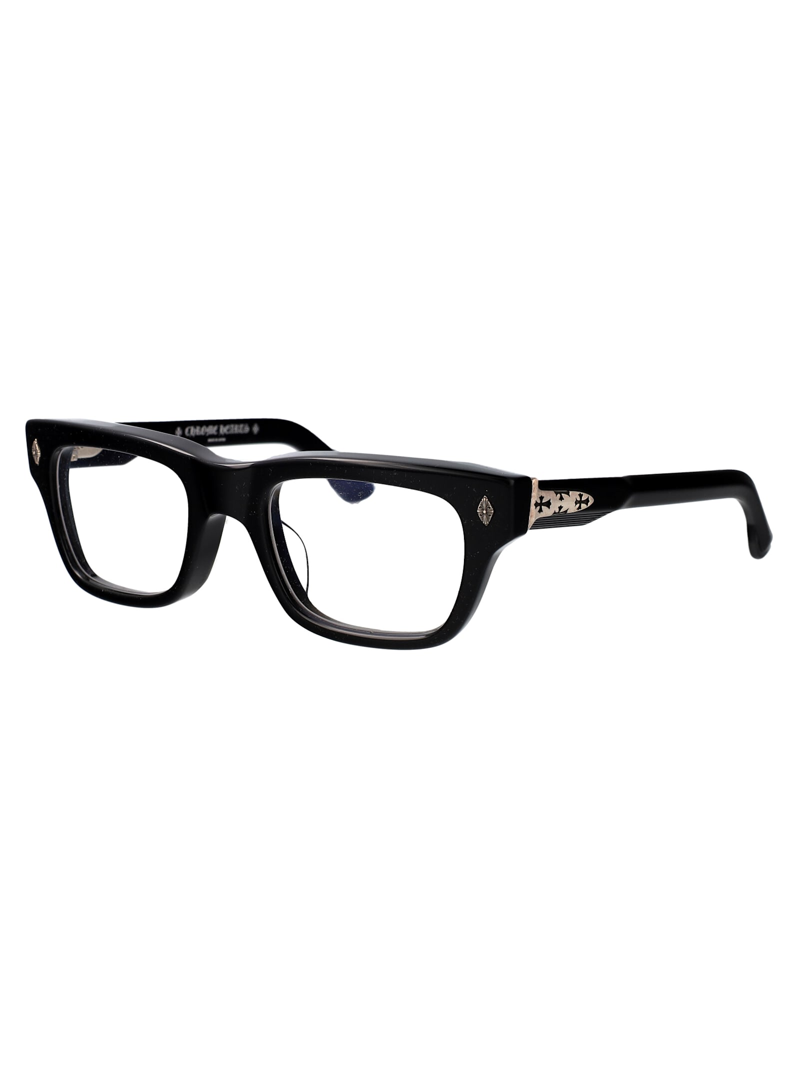 Shop Chrome Hearts Crypdic Glasses In Black