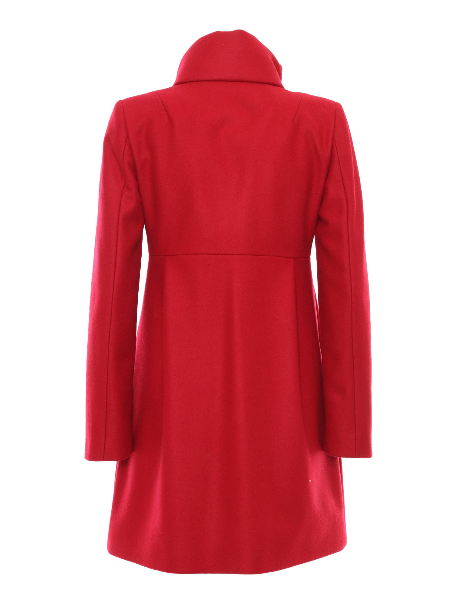 Fay Romantic Lined Coat In Red