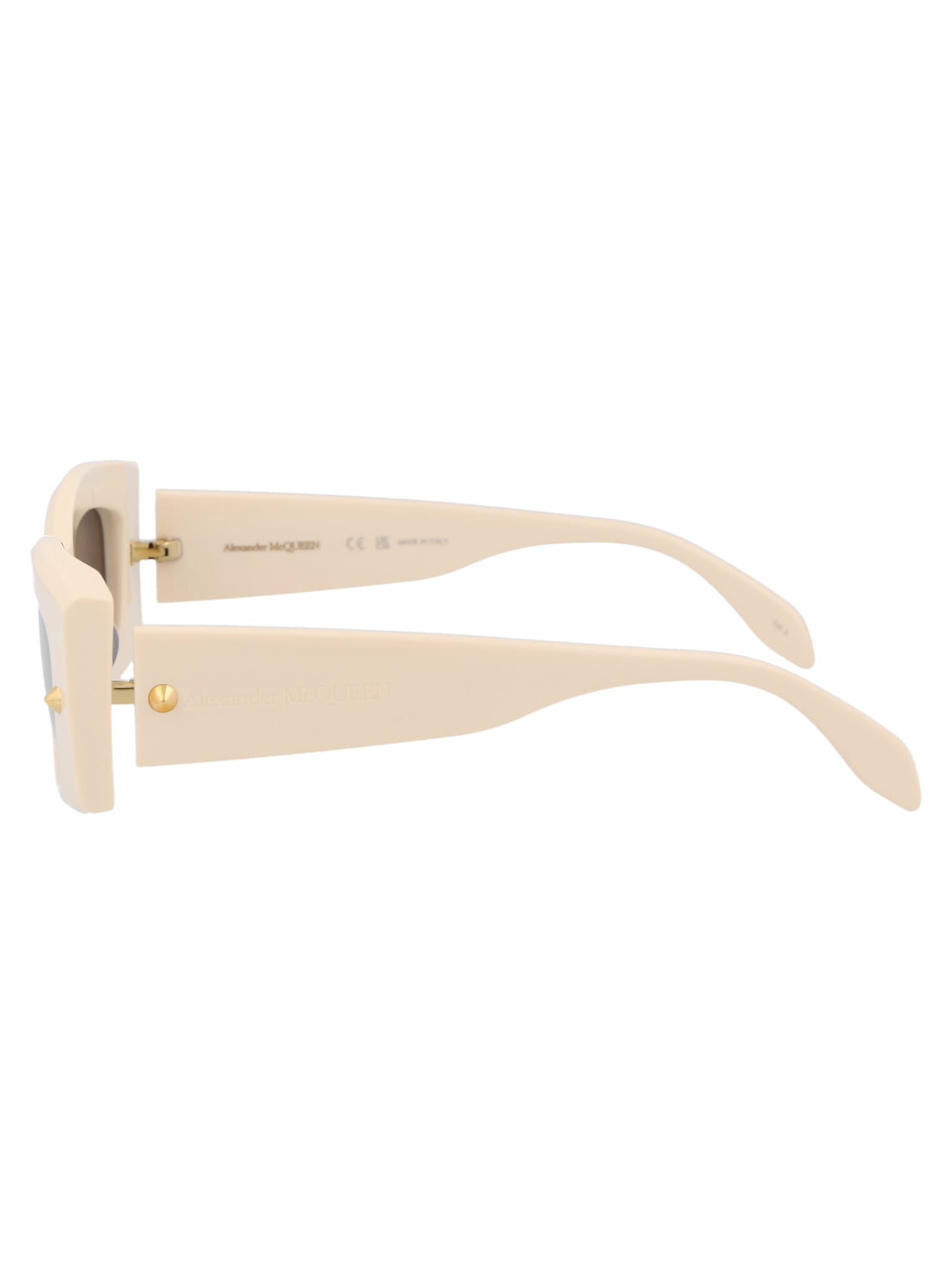 Shop Alexander Mcqueen Am0426s Sunglasses In 005 Ivory Ivory Grey