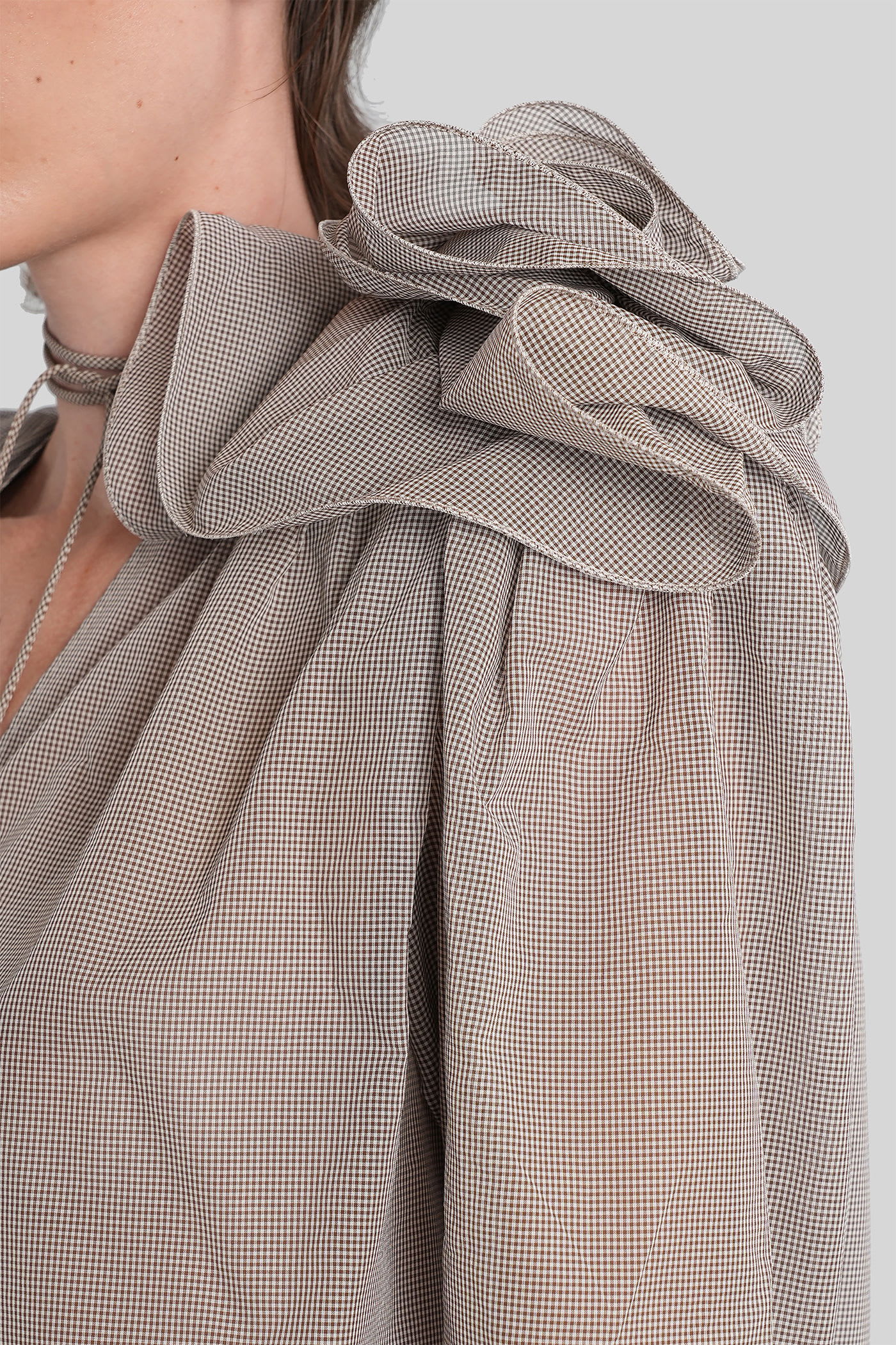 Magda Butrym Blouse 01 Blouse In Brown Silk In Gray