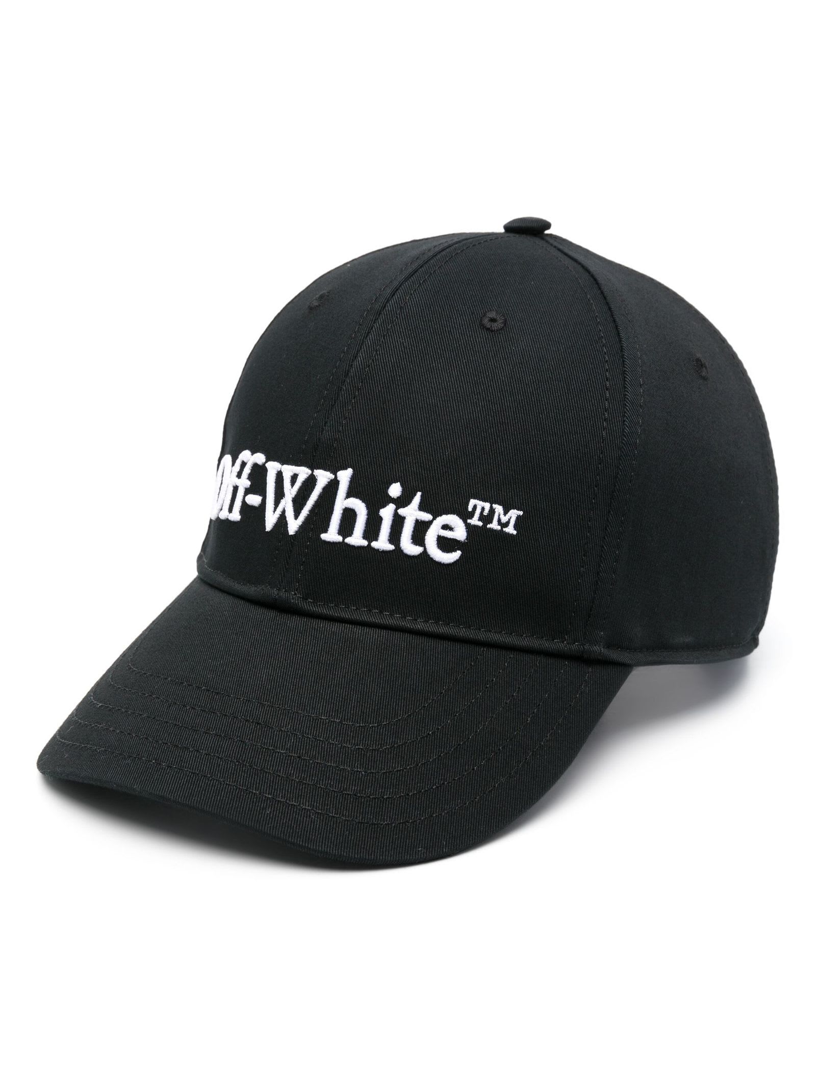 Shop Off-white Drill Logo Cotton Baseball Cap In Black White (black)