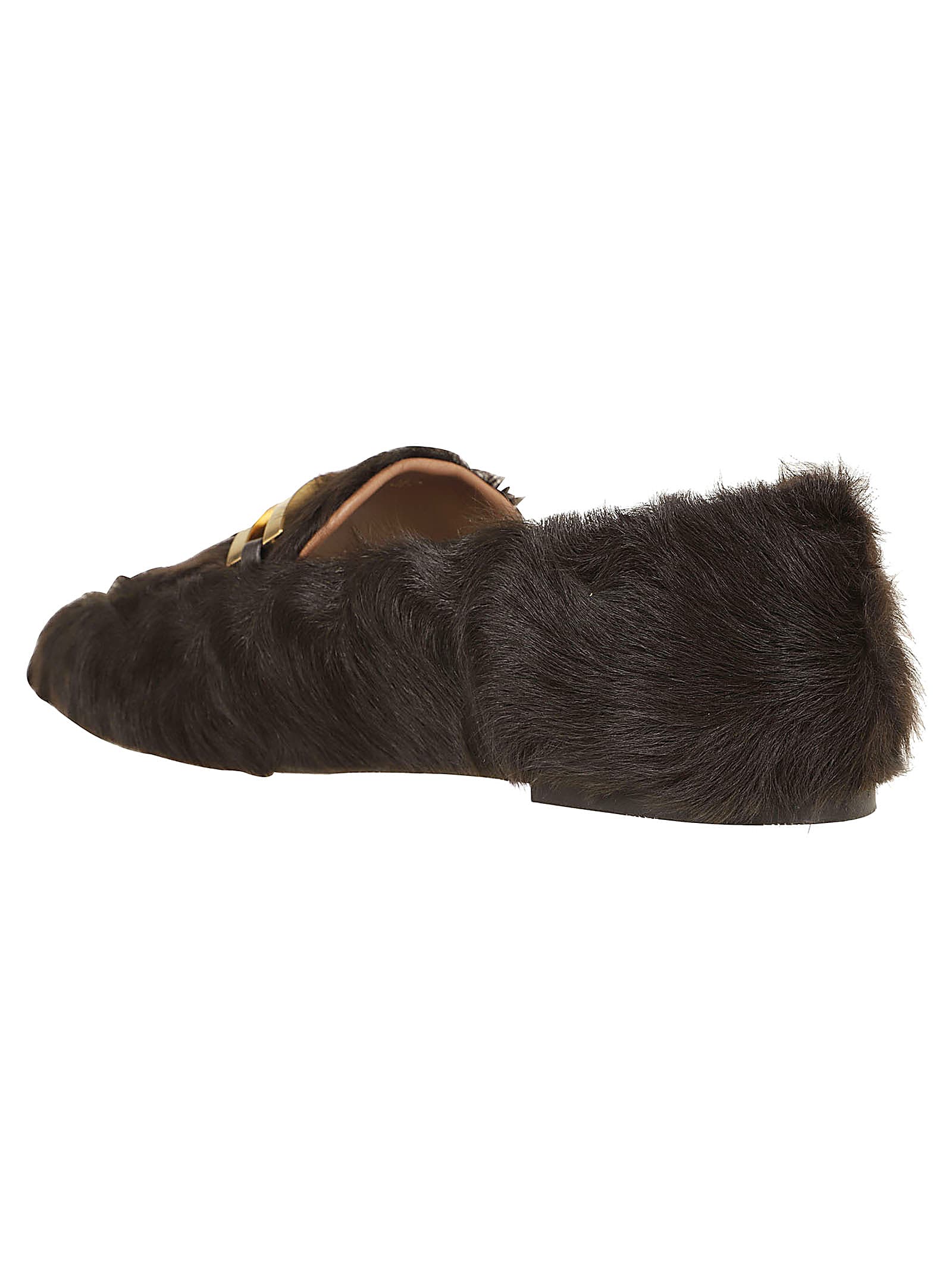 Shop Aquazzura Furry Brandi Mocassin In Espresso