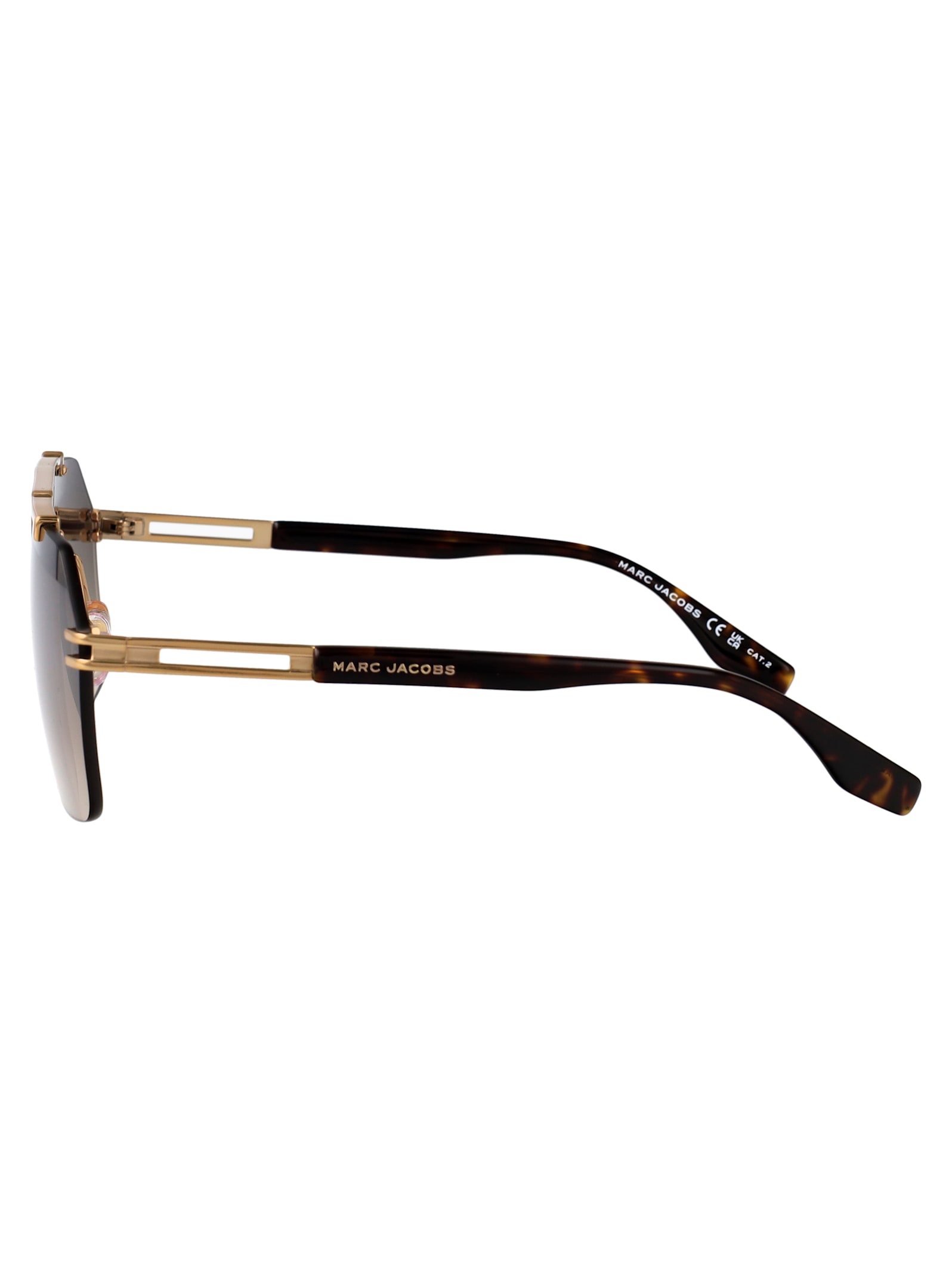 Marc Jacobs Gold Havana Titanium Sunglasses In Gold