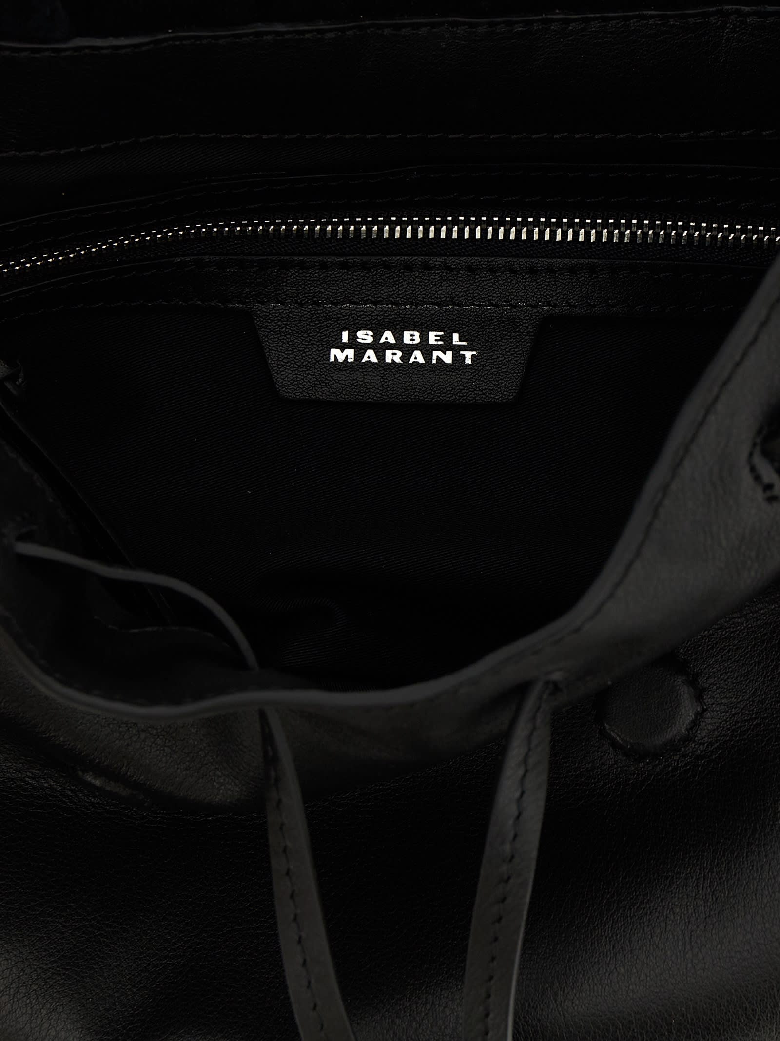 Isabel Marant Pleated-detail Drawstring Shoulder Bag In Black