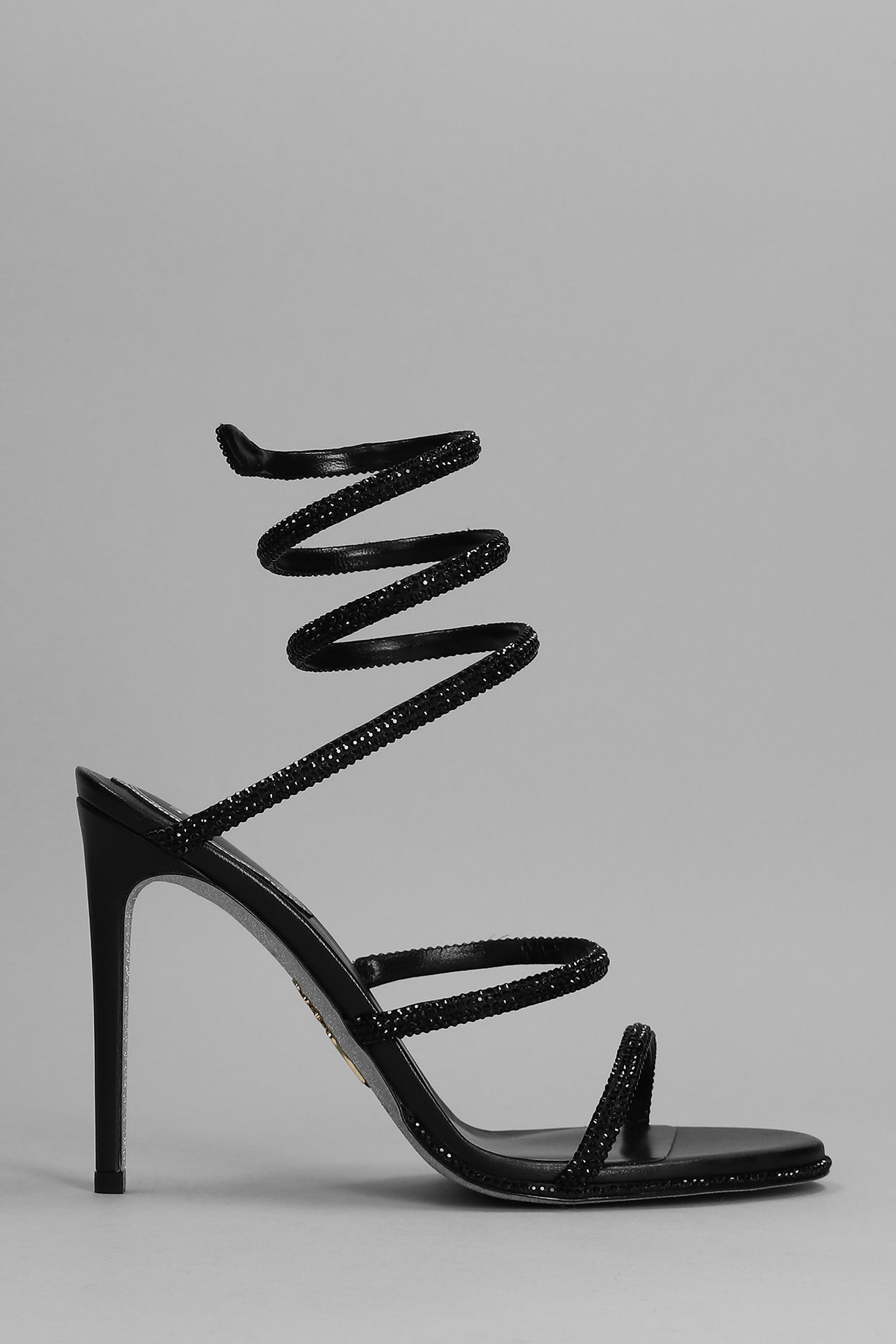 Shop René Caovilla Cleo Sandals In Black Leather