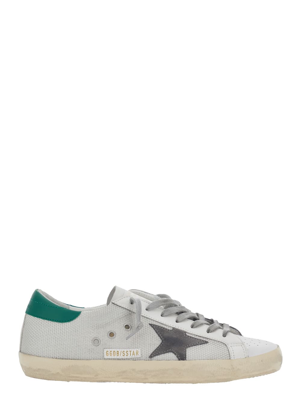 Golden Goose Superstar White Low-top Sneaker With Star Patch On The Side And Lettering Logo In Leather Man