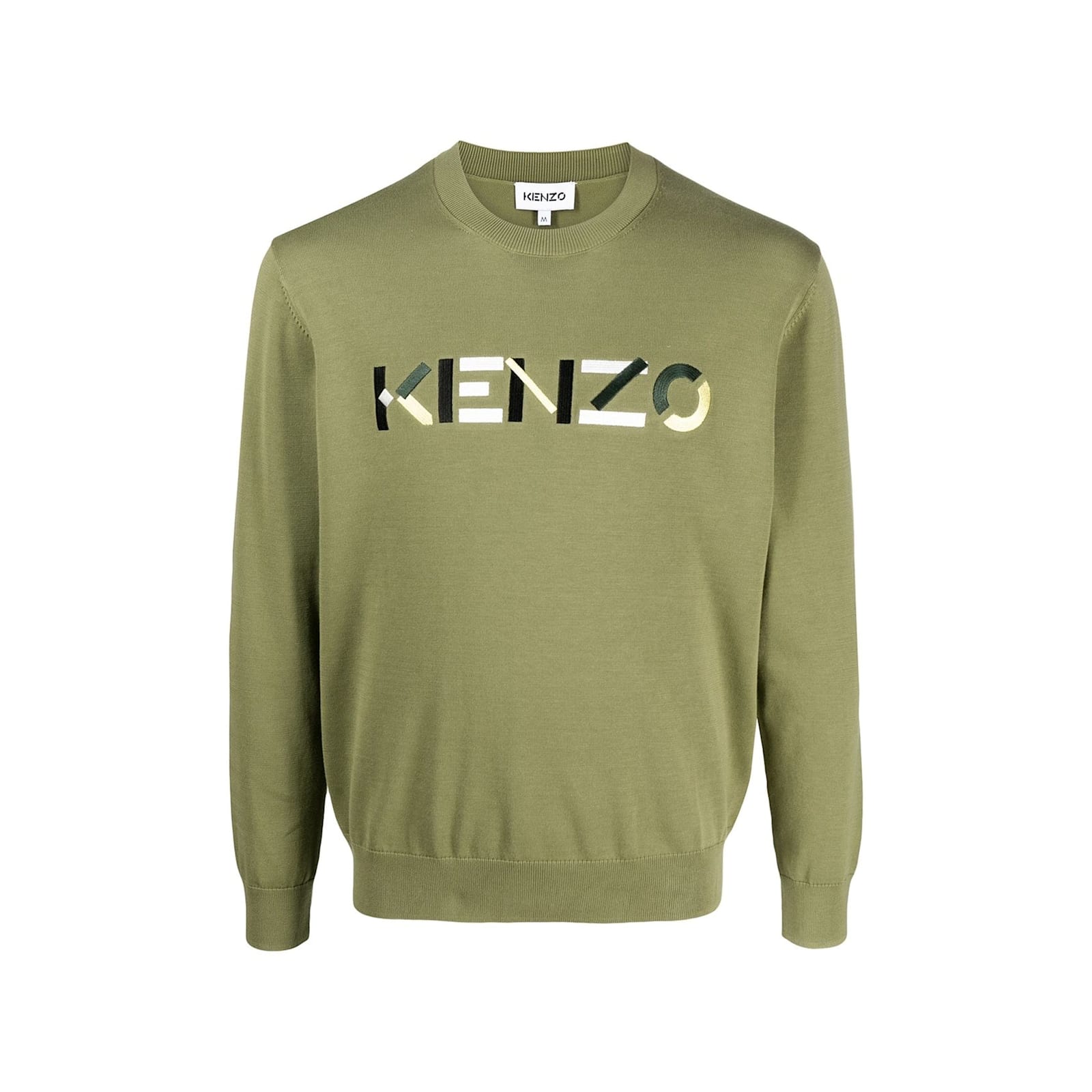 Shop Kenzo Logo Sweater In Green