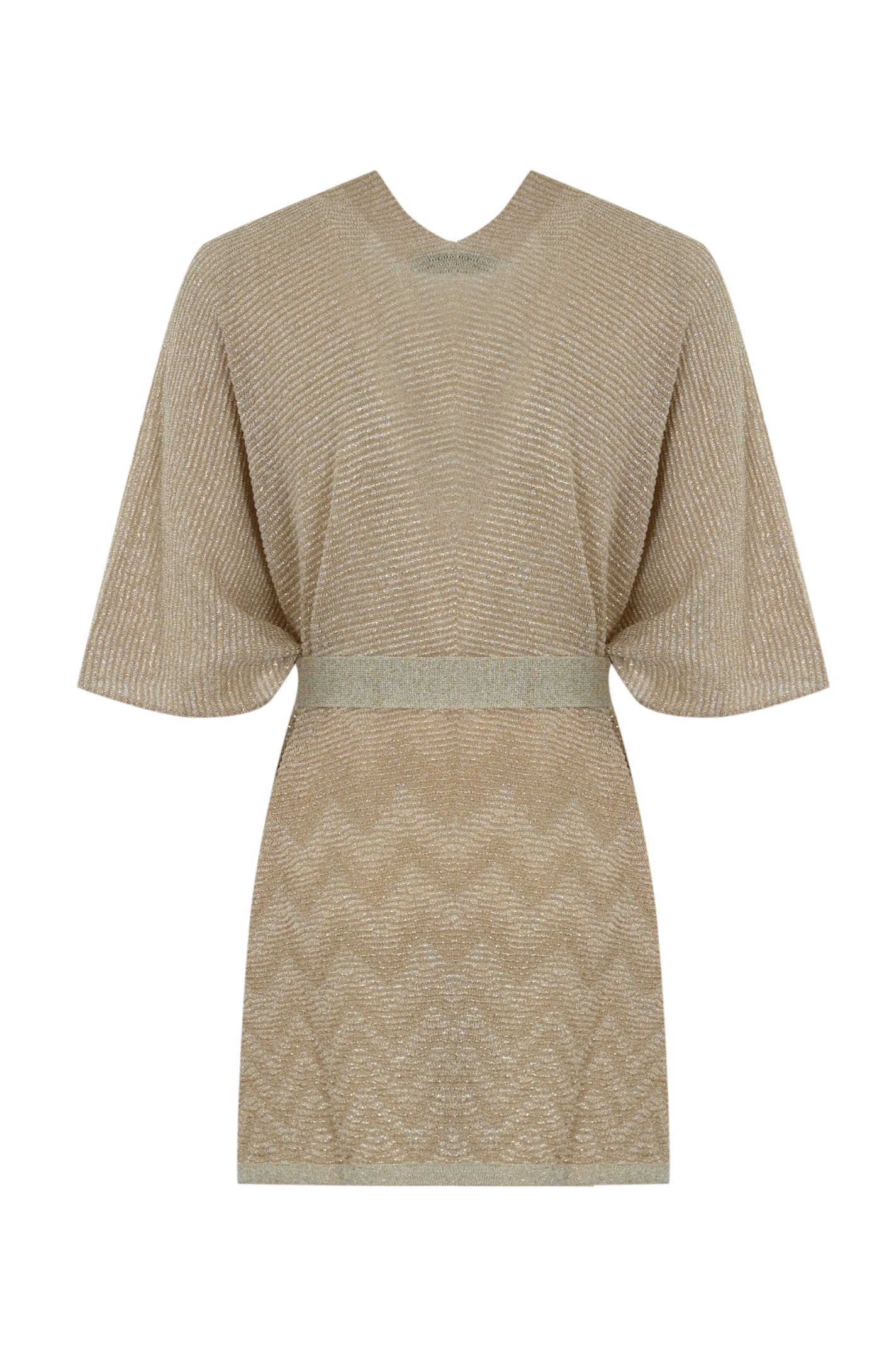 D Exterior Degraded Poncho In Viscose And Lurex In Brown