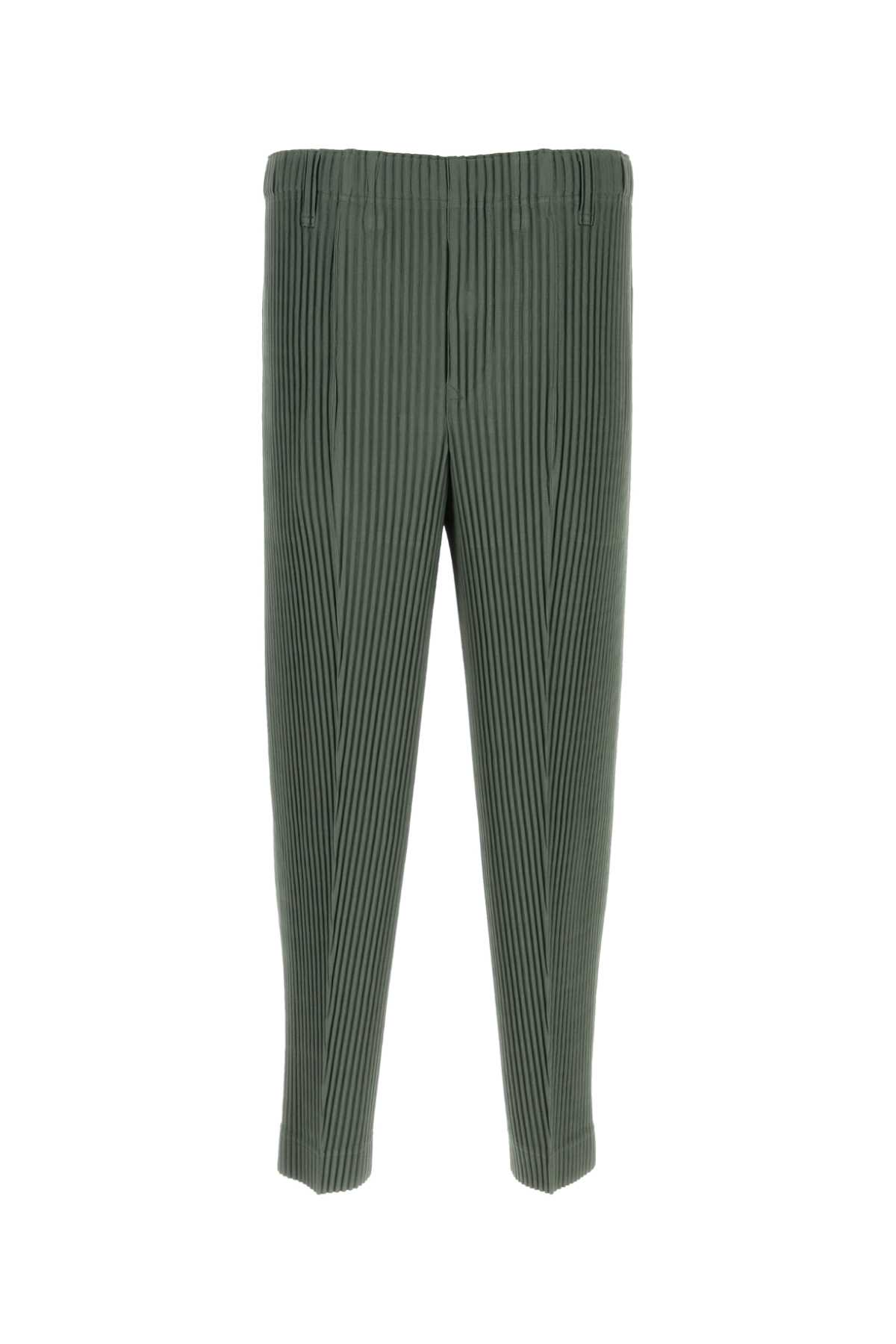 Shop Issey Miyake Sage Green Polyester Pant In Mossgreen