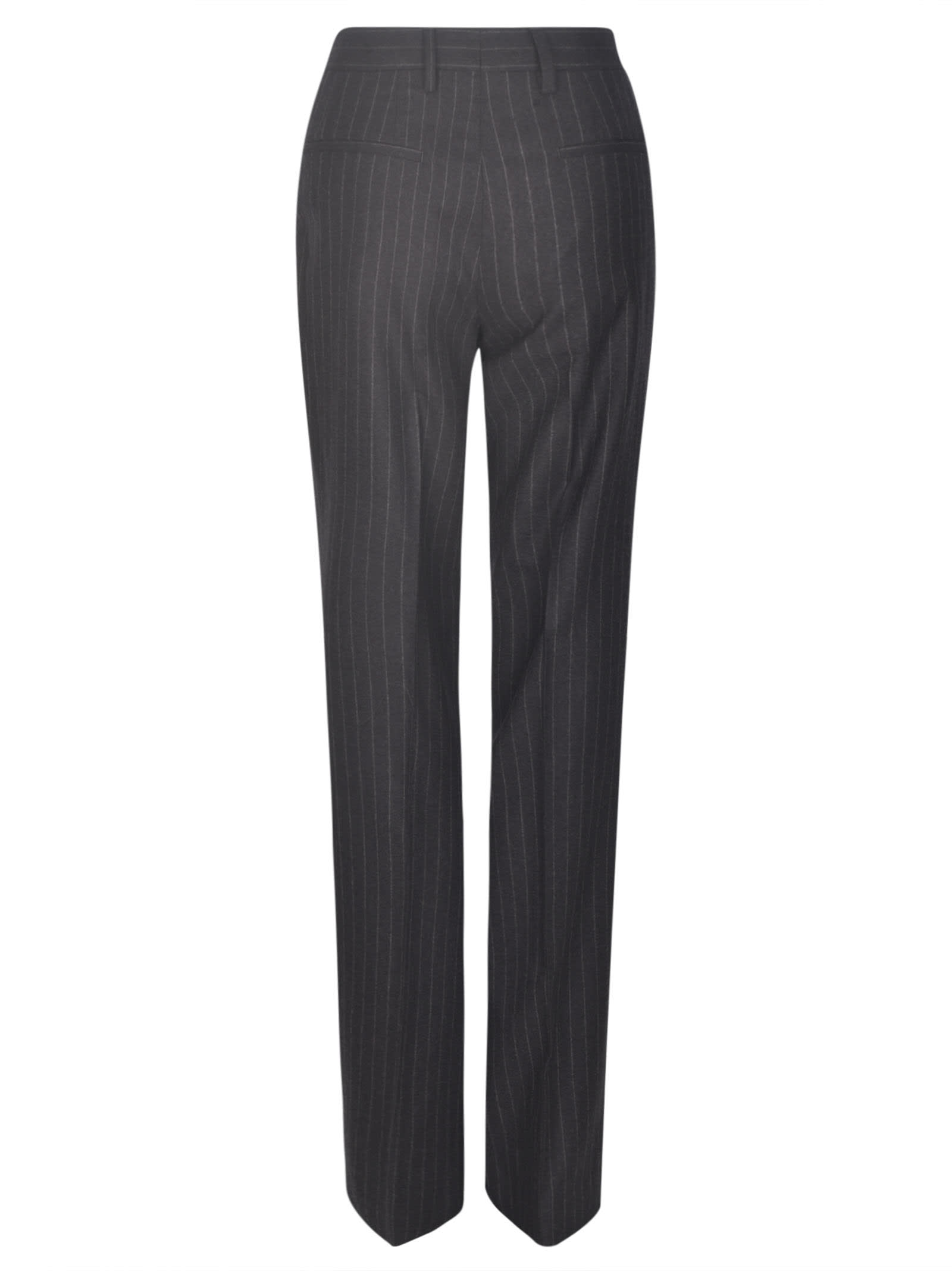Shop Dries Van Noten Straight Leg Striped Trousers In Anthracite