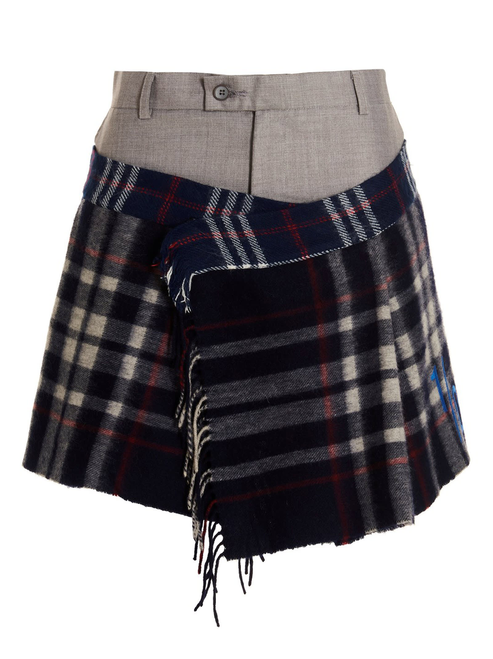 check Scarf Reworked Skirt