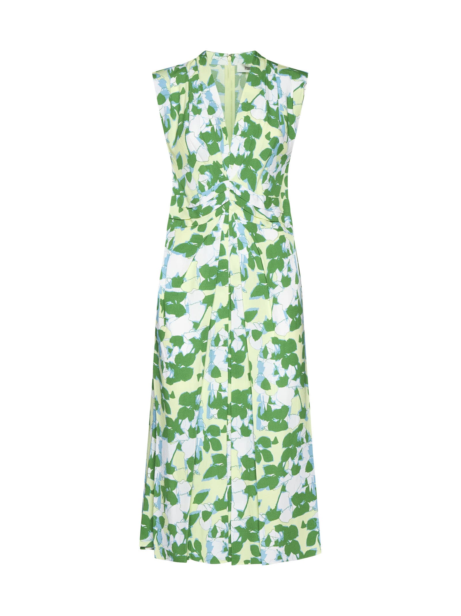 Shop Diane Von Furstenberg Dress In Earth Floral Multi Med Ch