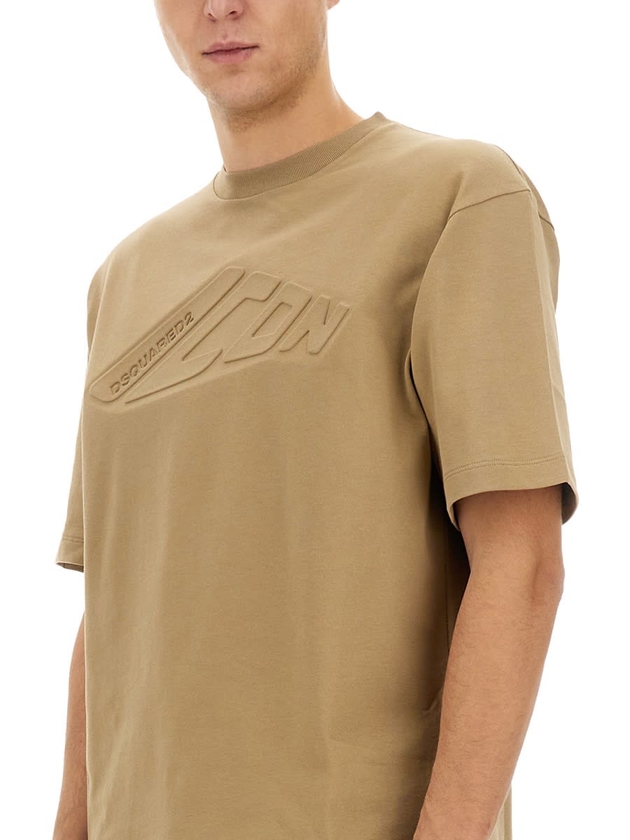 Dsquared2 Dsquared Men "icon New Generation" T-shirt In Beige