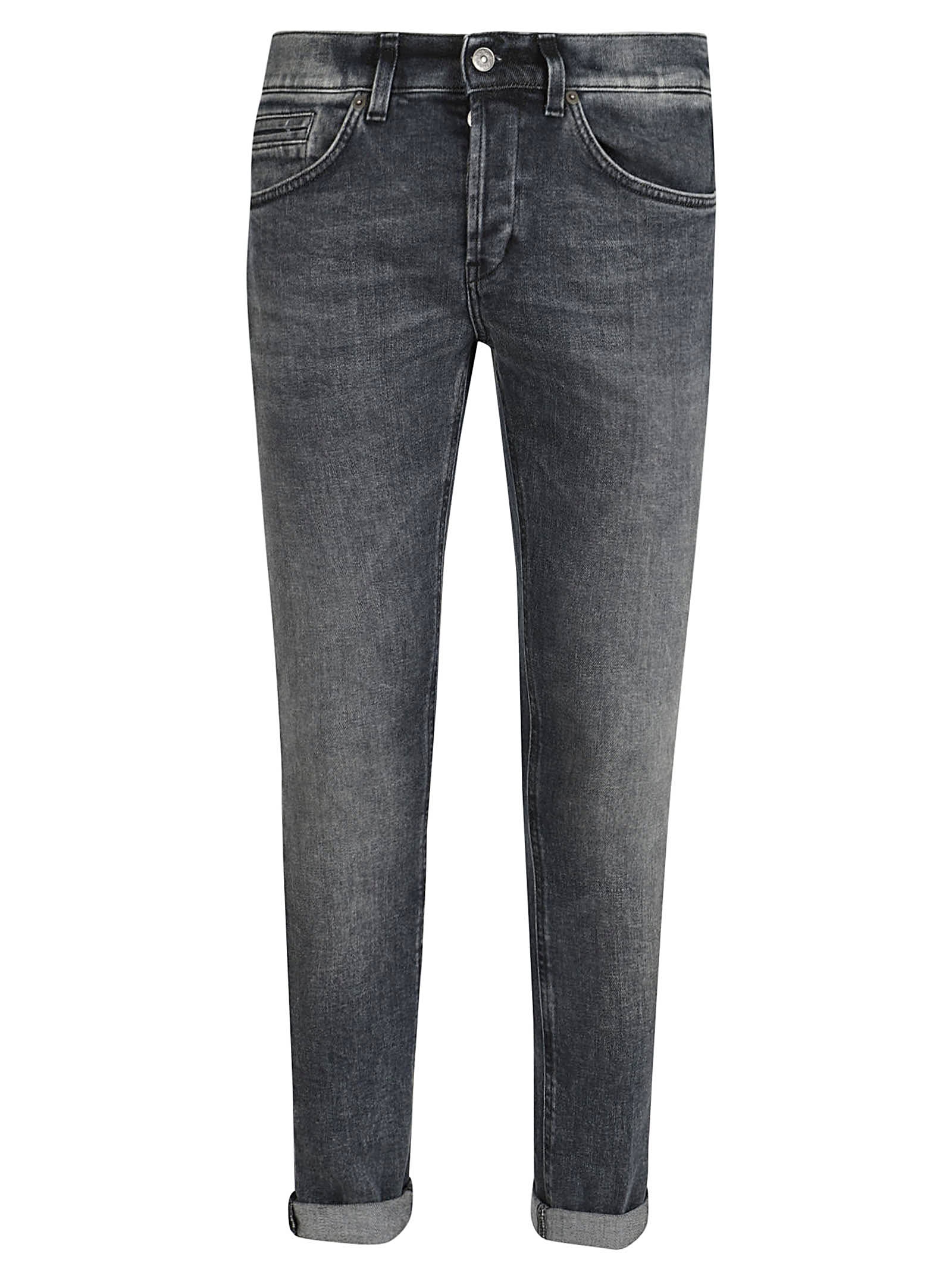 Dondup Pantalone Dian Nero Lavato In Blu Tuareg