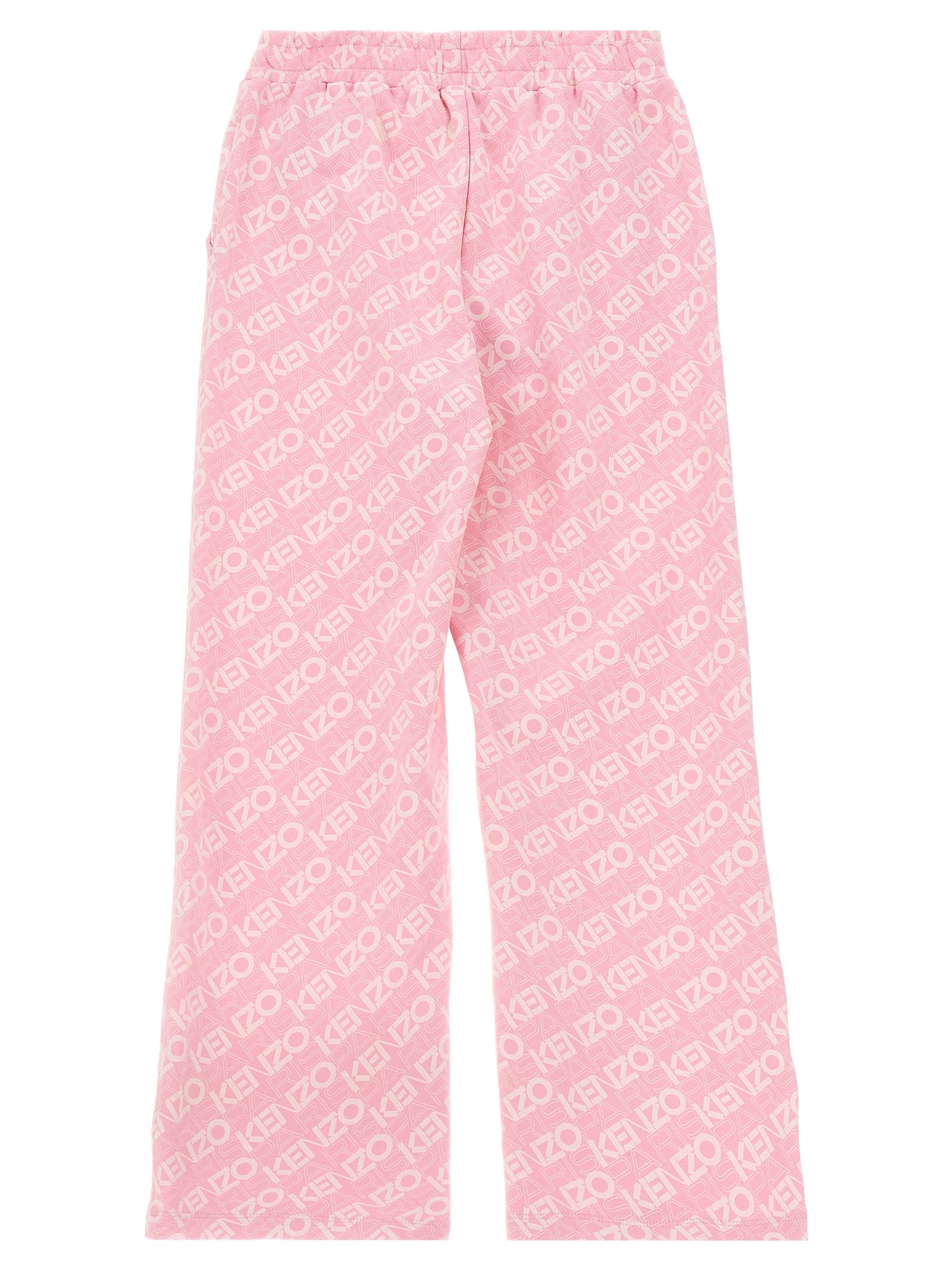 Kenzo Pink Trousers For Girl With Logo In Pink