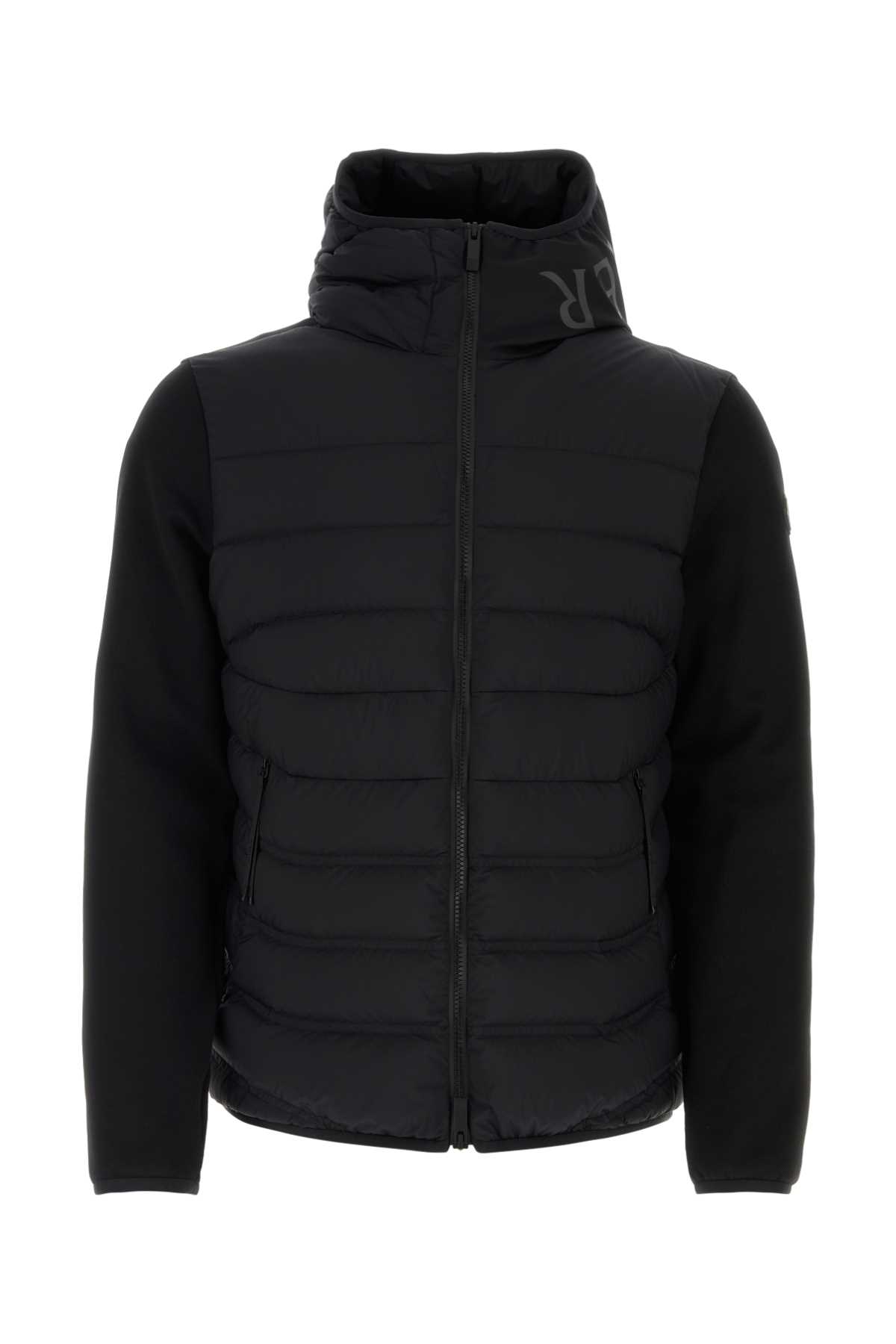 Shop Moncler Black Cotton And Nylon Zip Up Jacket In 999